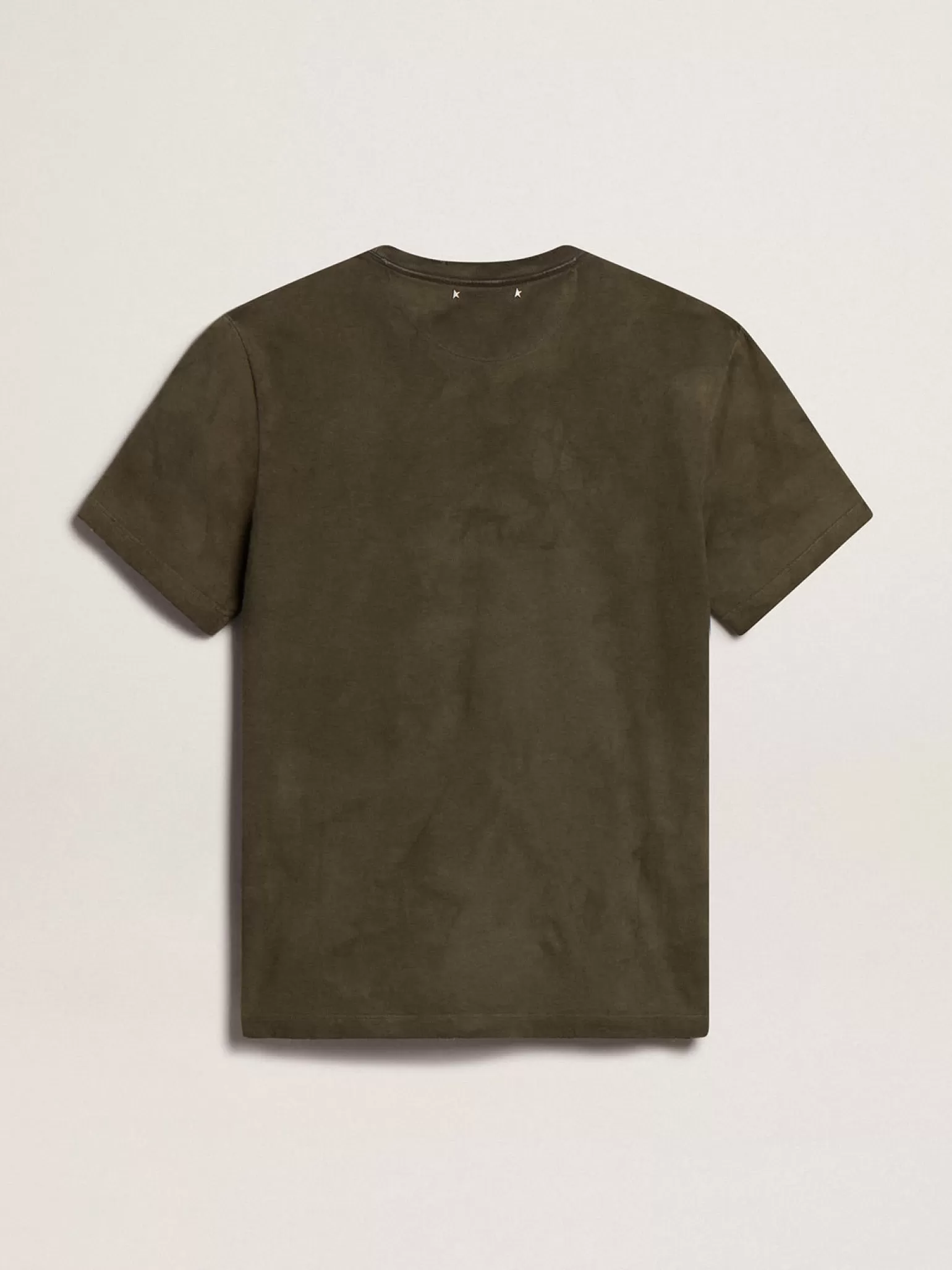 Discount Camiseta de algodão cor de faia com bordado na frente Camisetas