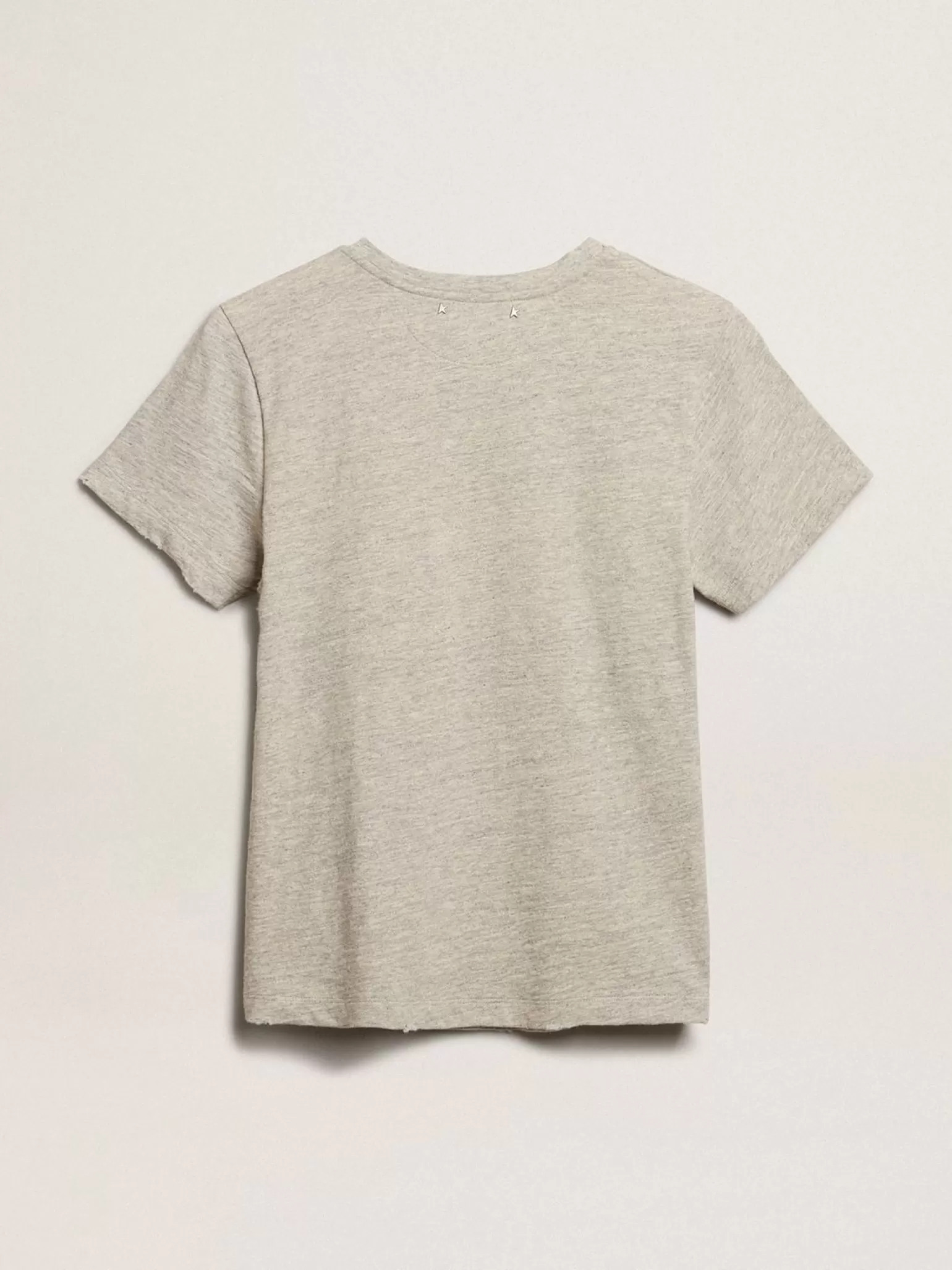Discount Camiseta feminina de algodão cinza mescla com escrita bordada MULHER Camisetas