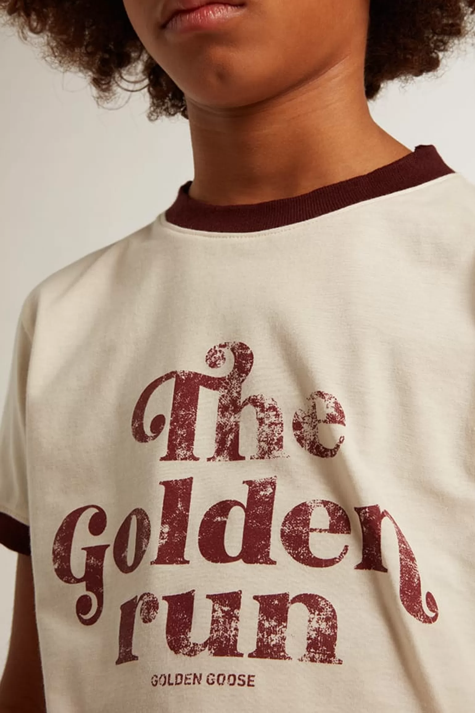 Fashion Camiseta infantil masculina de algodão branco com estampa desbotada no centro Roupas de cima (4-12 years)