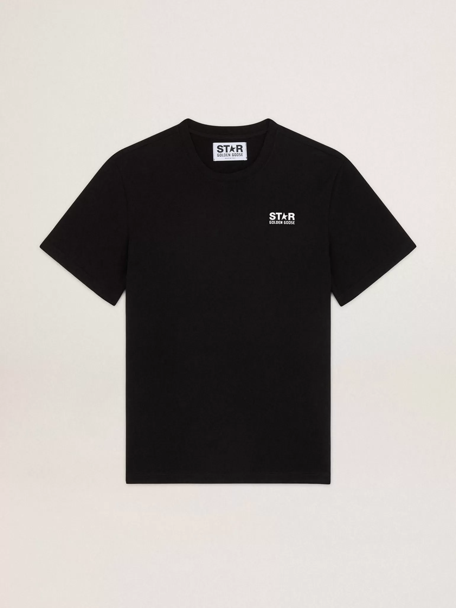 Flash Sale Camiseta preta Coleção Star com logo e estrela brancos em contraste MULHER Camisetas