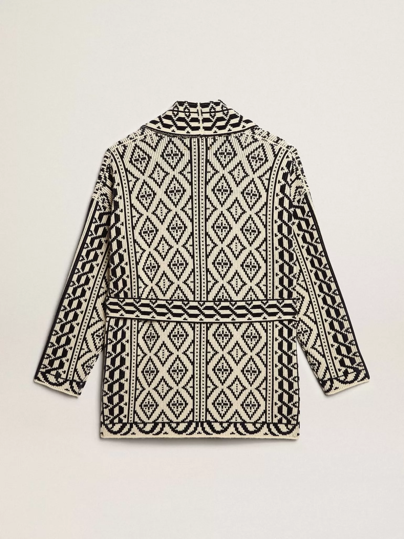 Best Sale Cardigã cor de papiro de lã com motivo jacquard e cristais MULHER Malhas