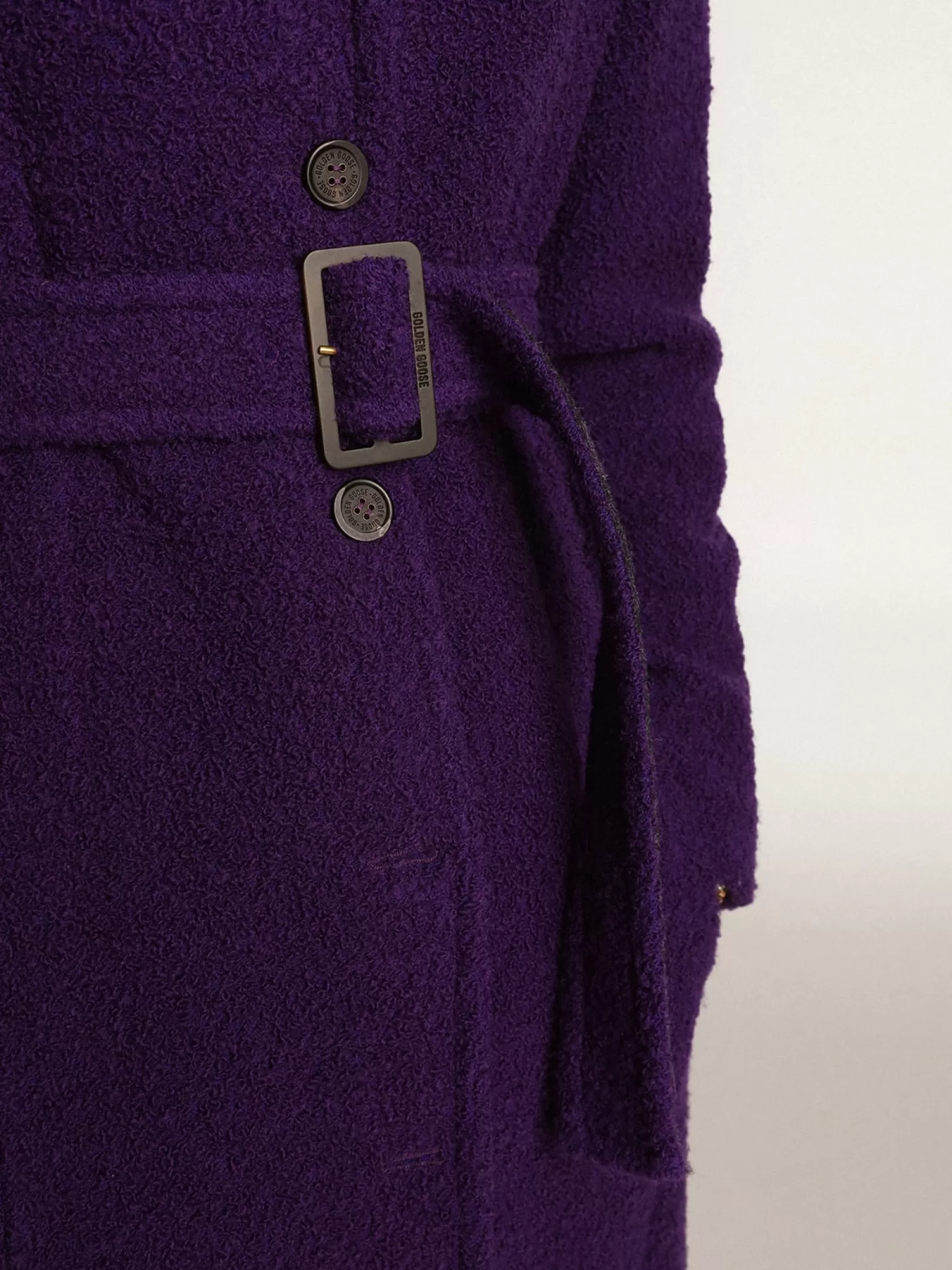 Clearance Casaco feminino de lã roxo índigo e forro com estampa MULHER Casacos e blusões