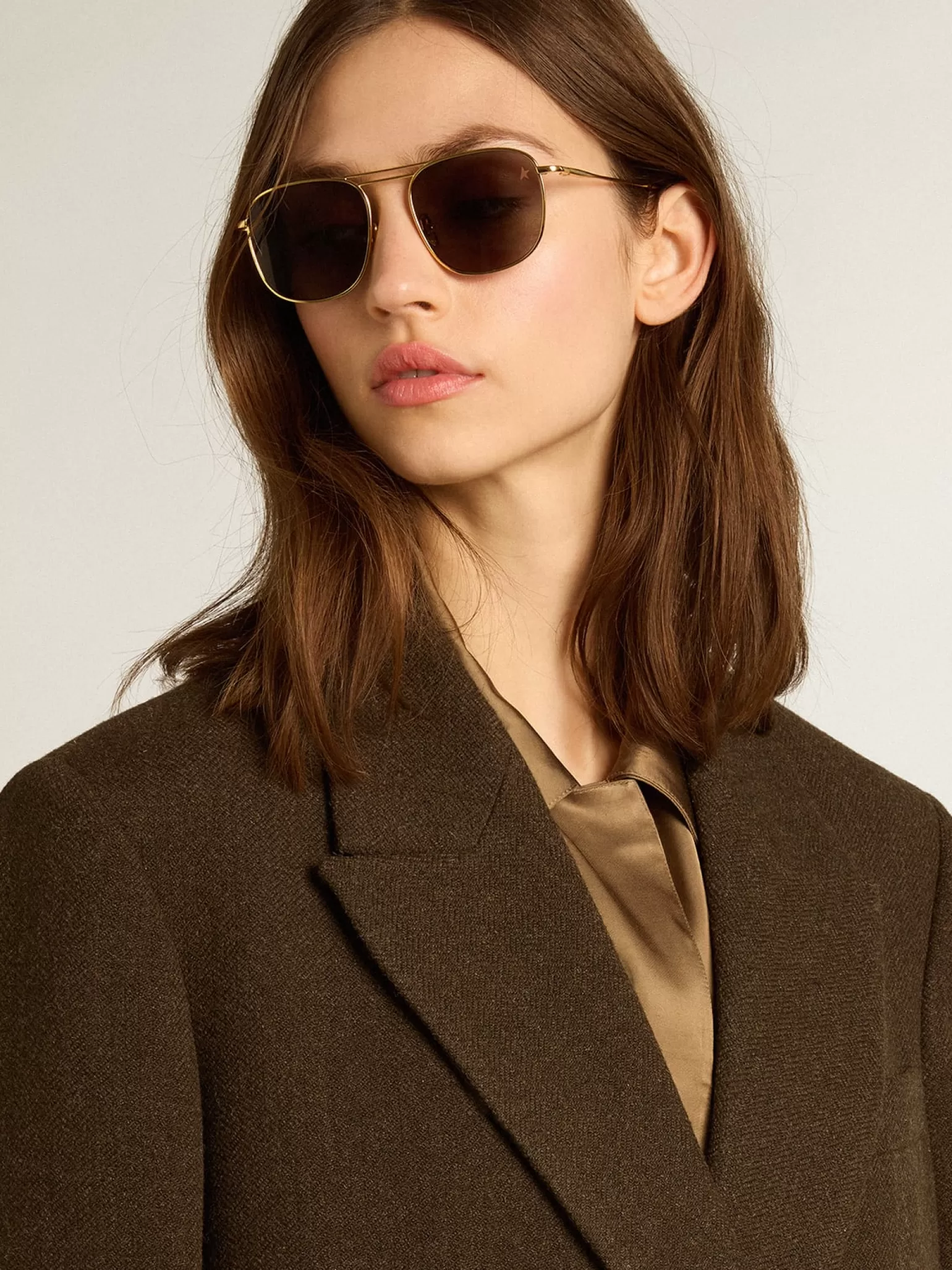 Shop Casaco feminino transpassado de lã cor de cortiça MULHER Casacos e blusões
