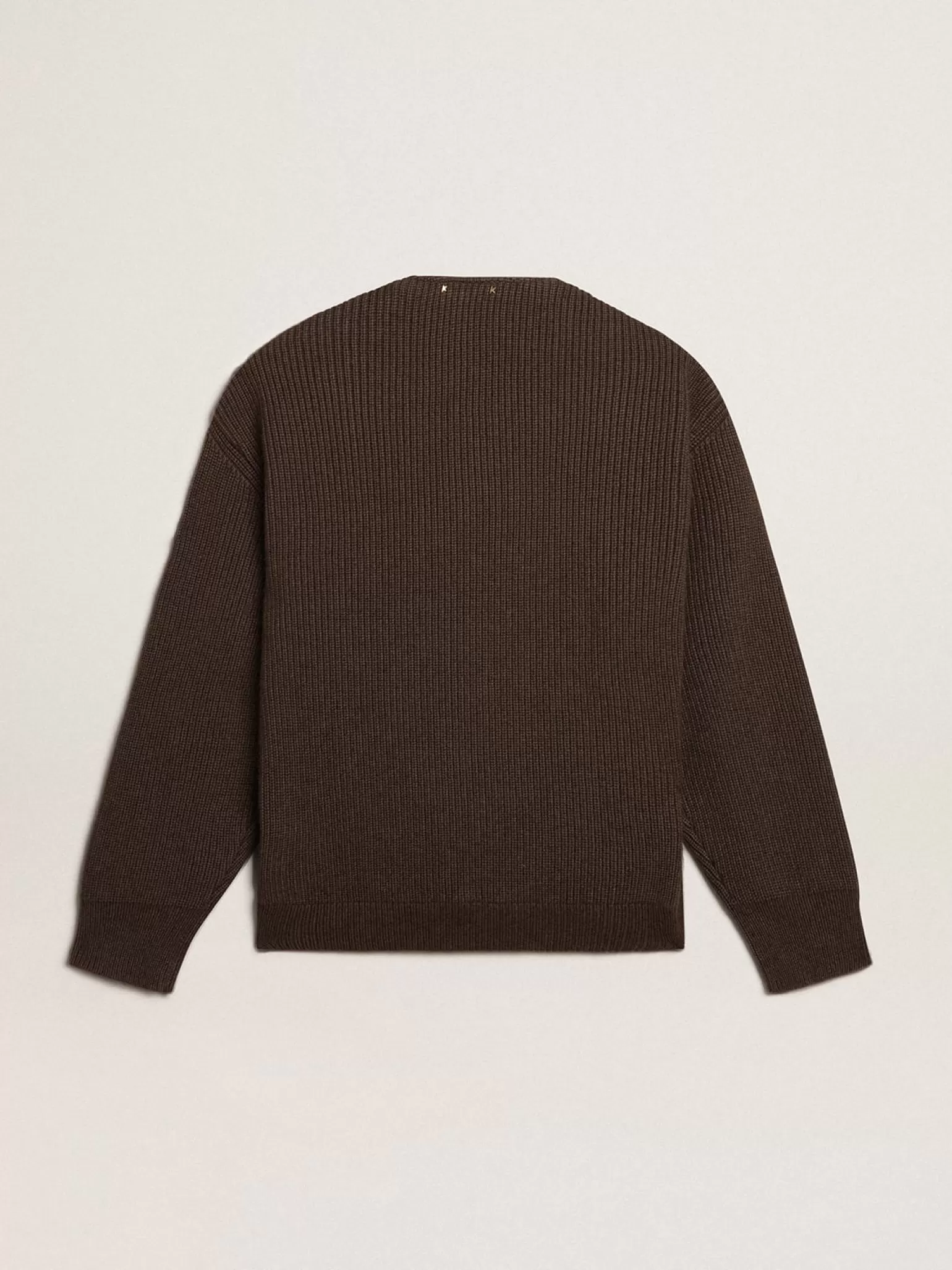 Cheap -colored leather and knit V-neck cardigan Casacos e blusões