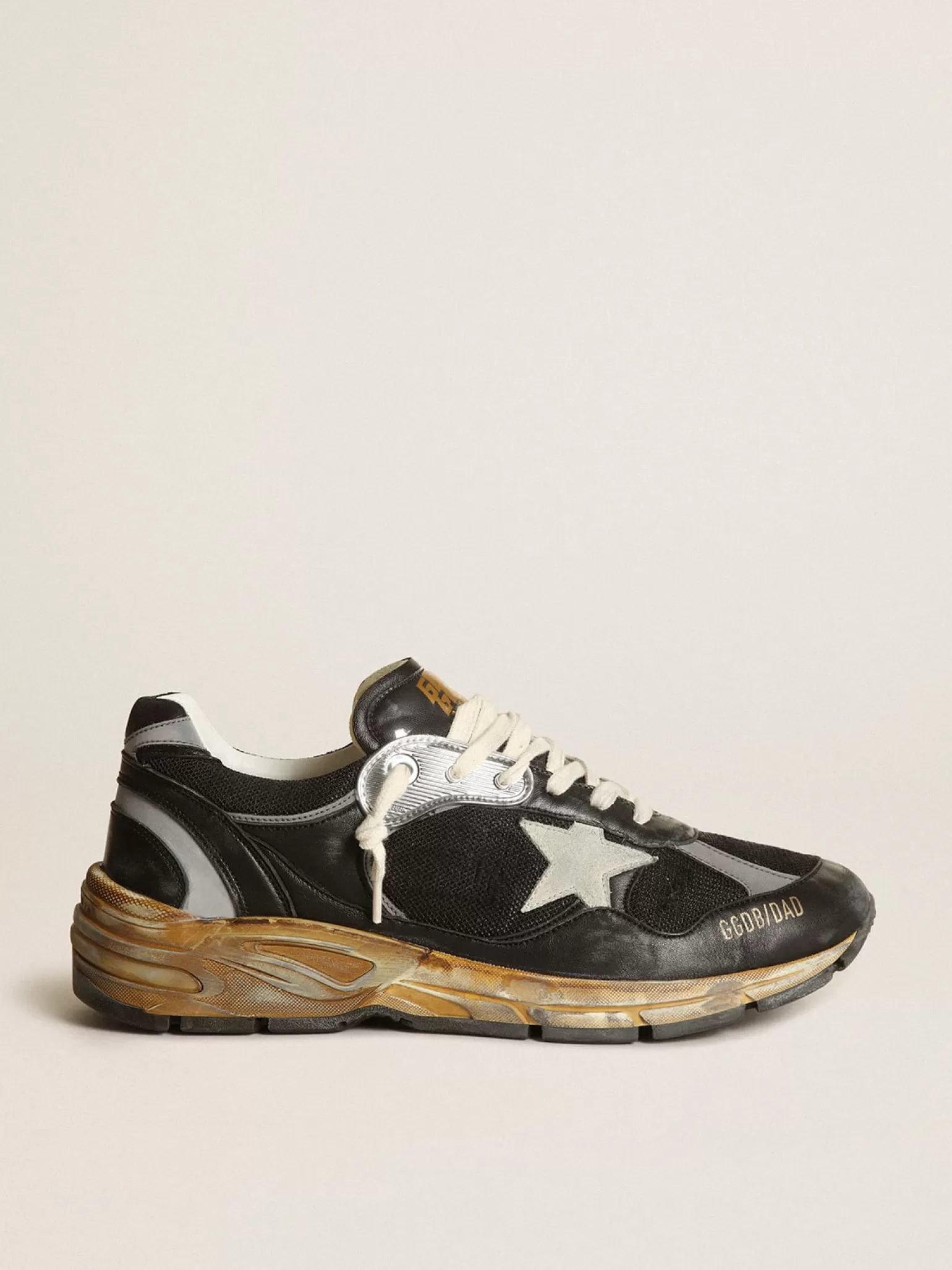 Shop Dad-Star feminino de tela e napa pretas com estrela cor gelo MULHER Dad-Star