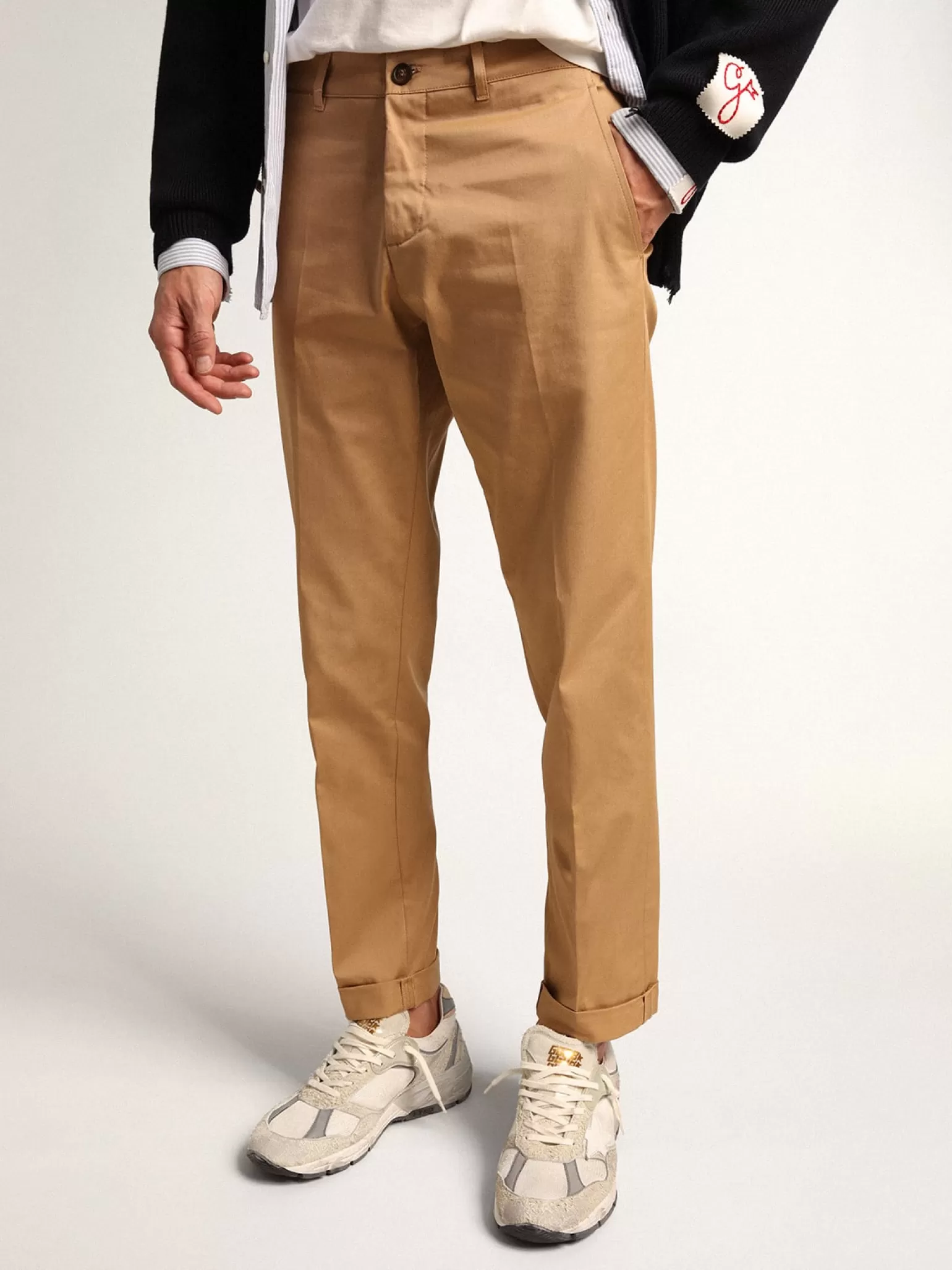 Sale Dad-Star masculino de suede branco e cinza e estrela de couro branco Dad-Star