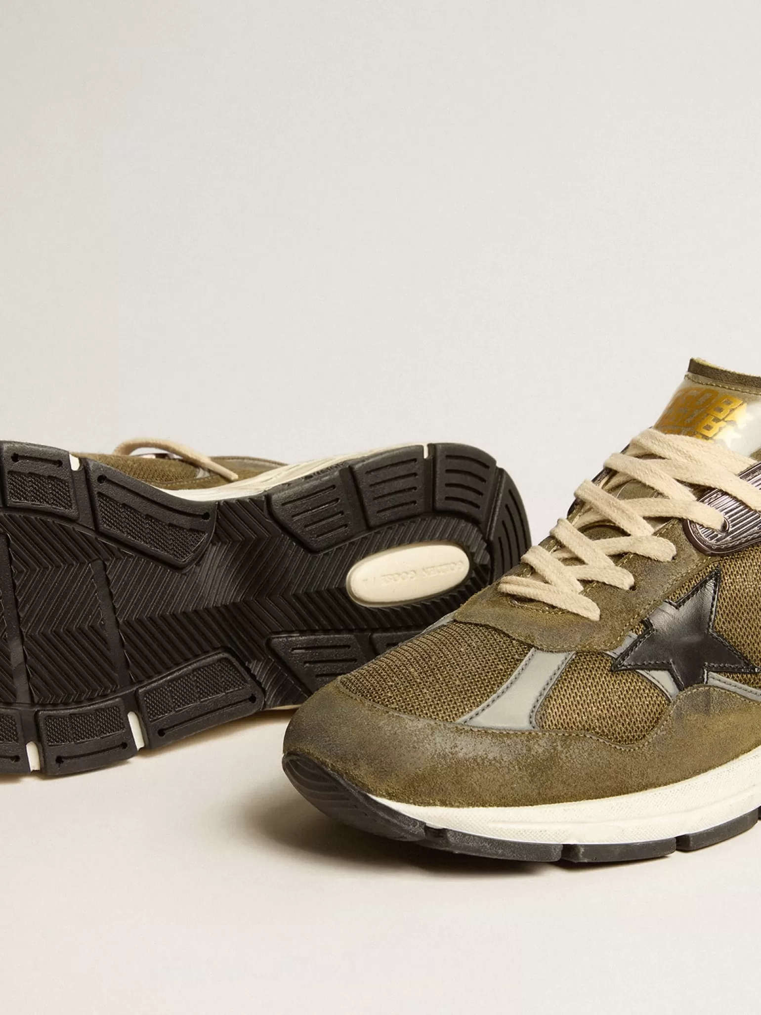 Shop Dad-Star Masculino de suede e tela com estrela e talão de couro preto Dad-Star
