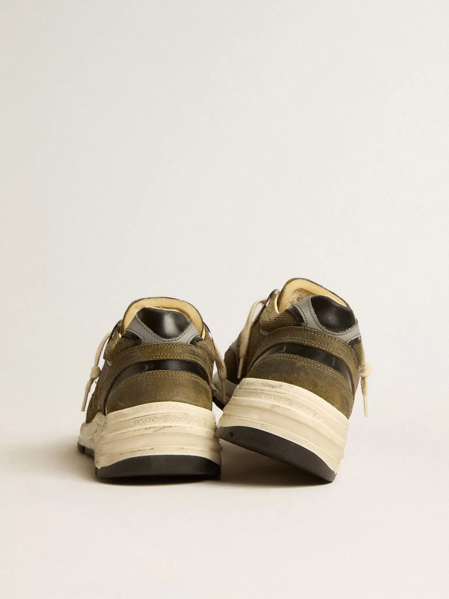 Shop Dad-Star Masculino de suede e tela com estrela e talão de couro preto Dad-Star