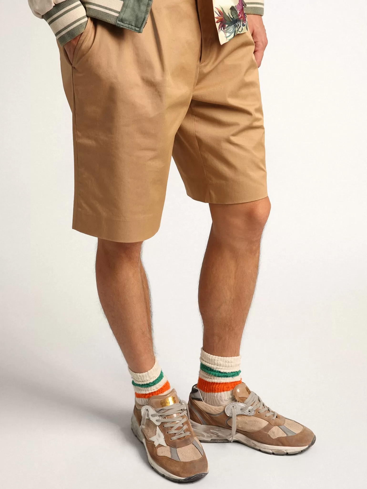 Outlet Dad-Star masculino de tela e suede cor tabaco com estrela branca Dad-Star
