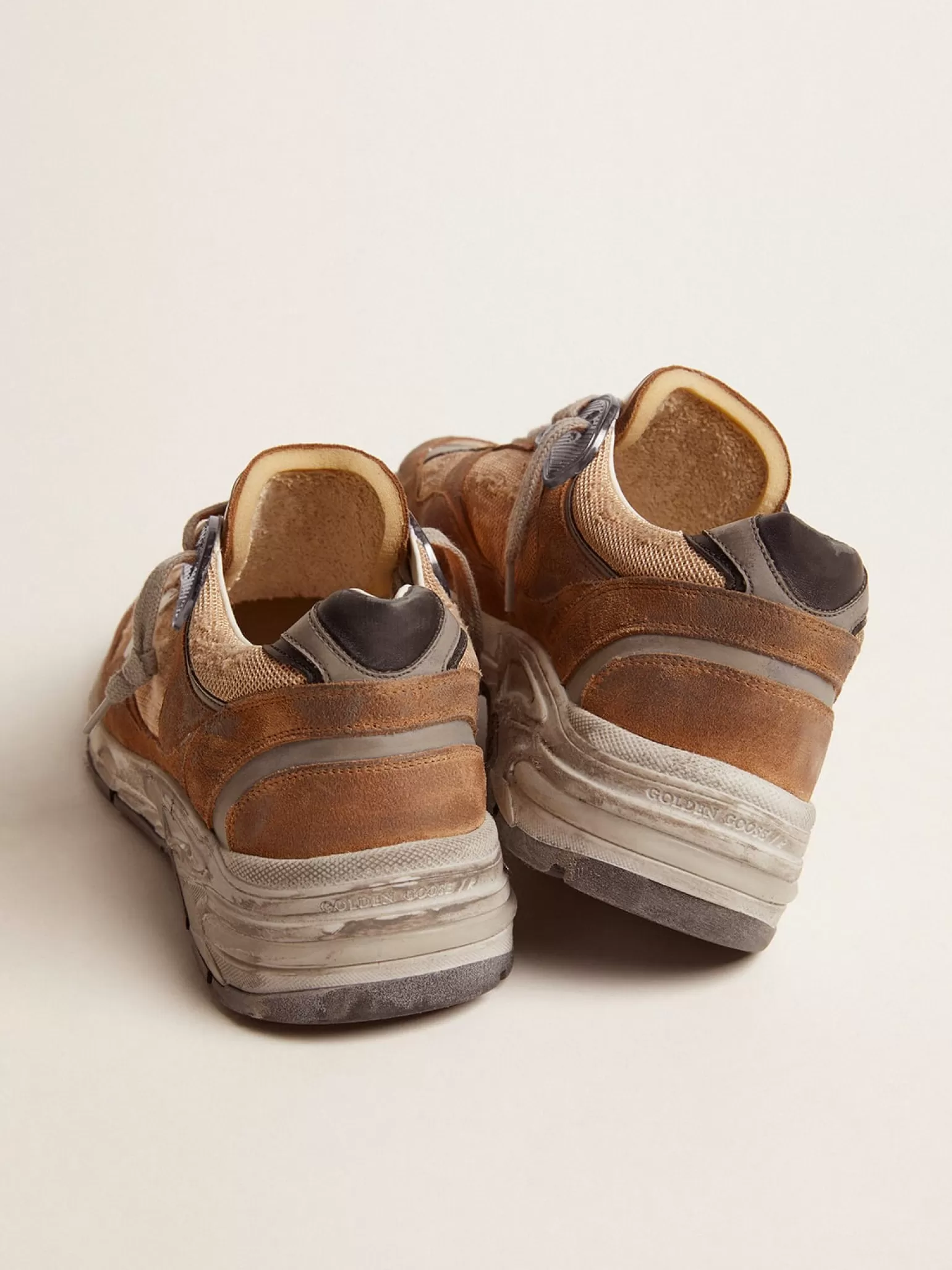 Outlet Dad-Star masculino de tela e suede cor tabaco com estrela branca Dad-Star