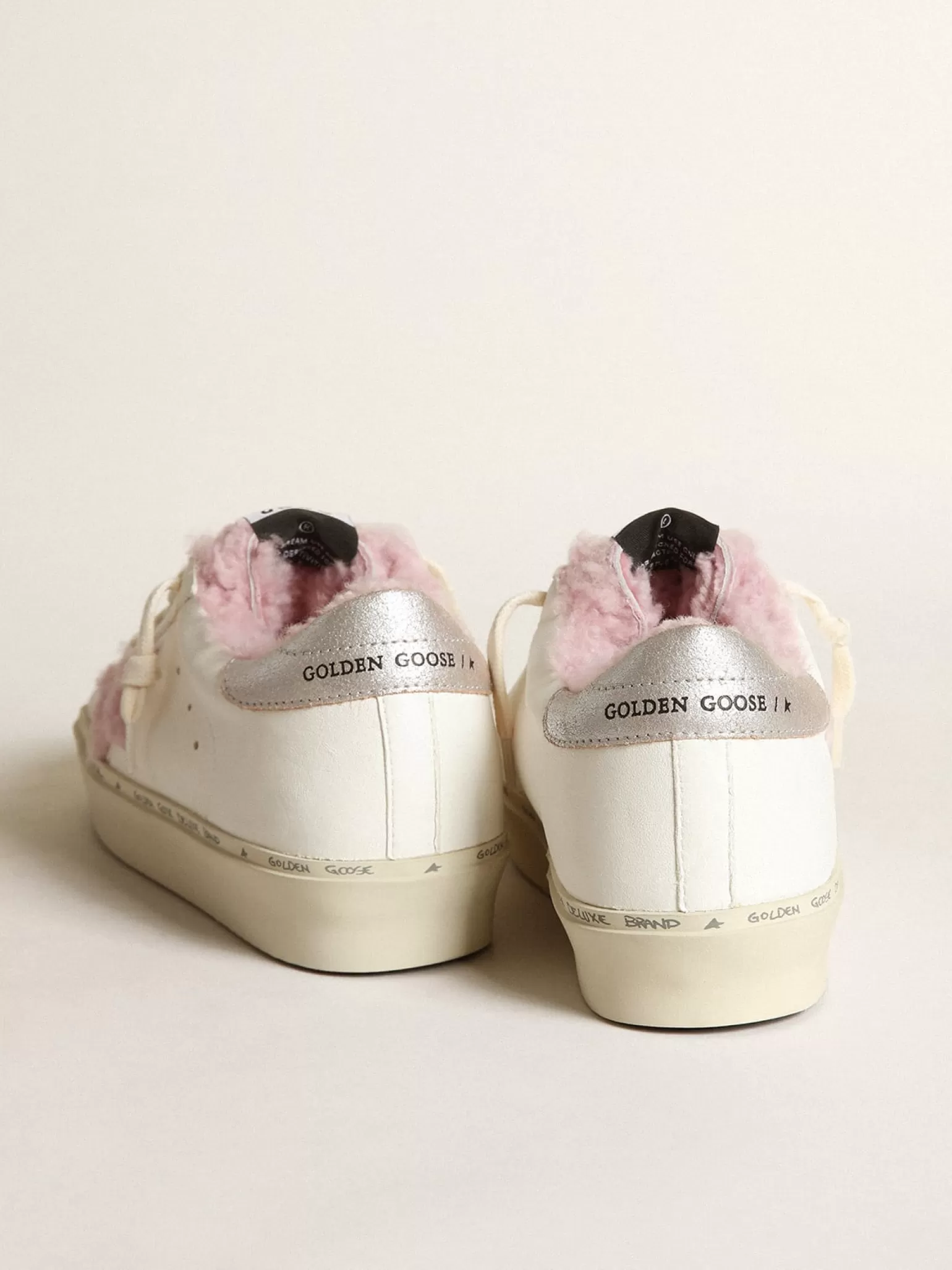 Outlet Hi Star de napa branca com estrela e forro de shearling rosa MULHER Hi Star
