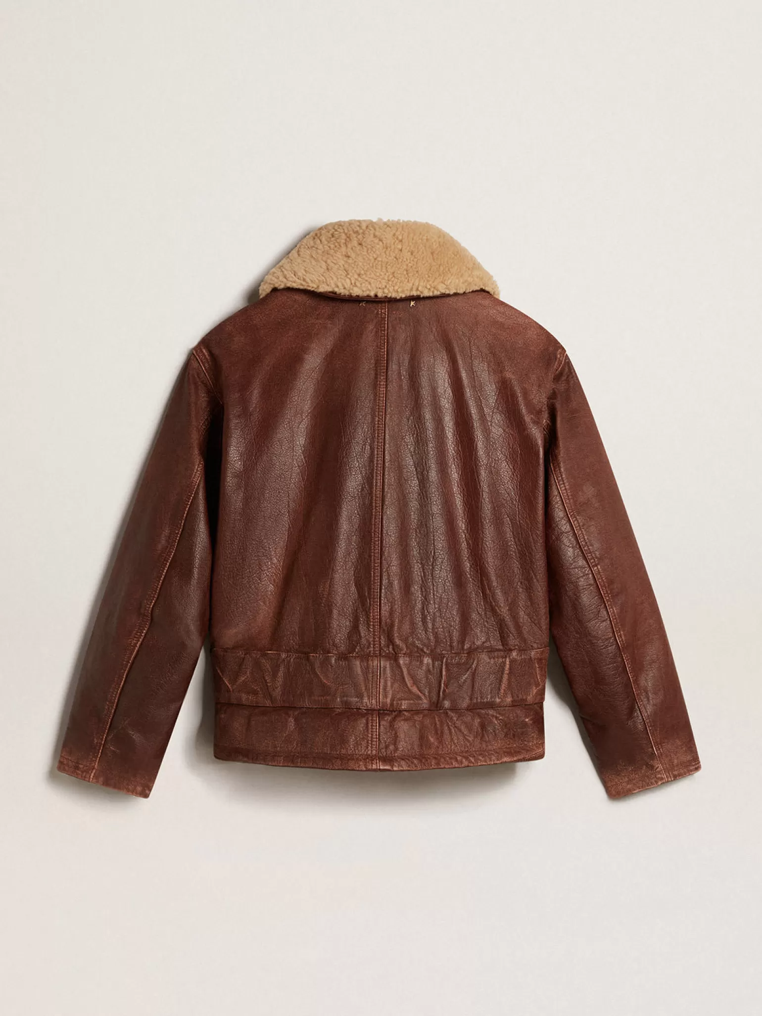 Cheap Jaqueta cor de madeira com gola de shearling removível MULHER Casacos e blusões