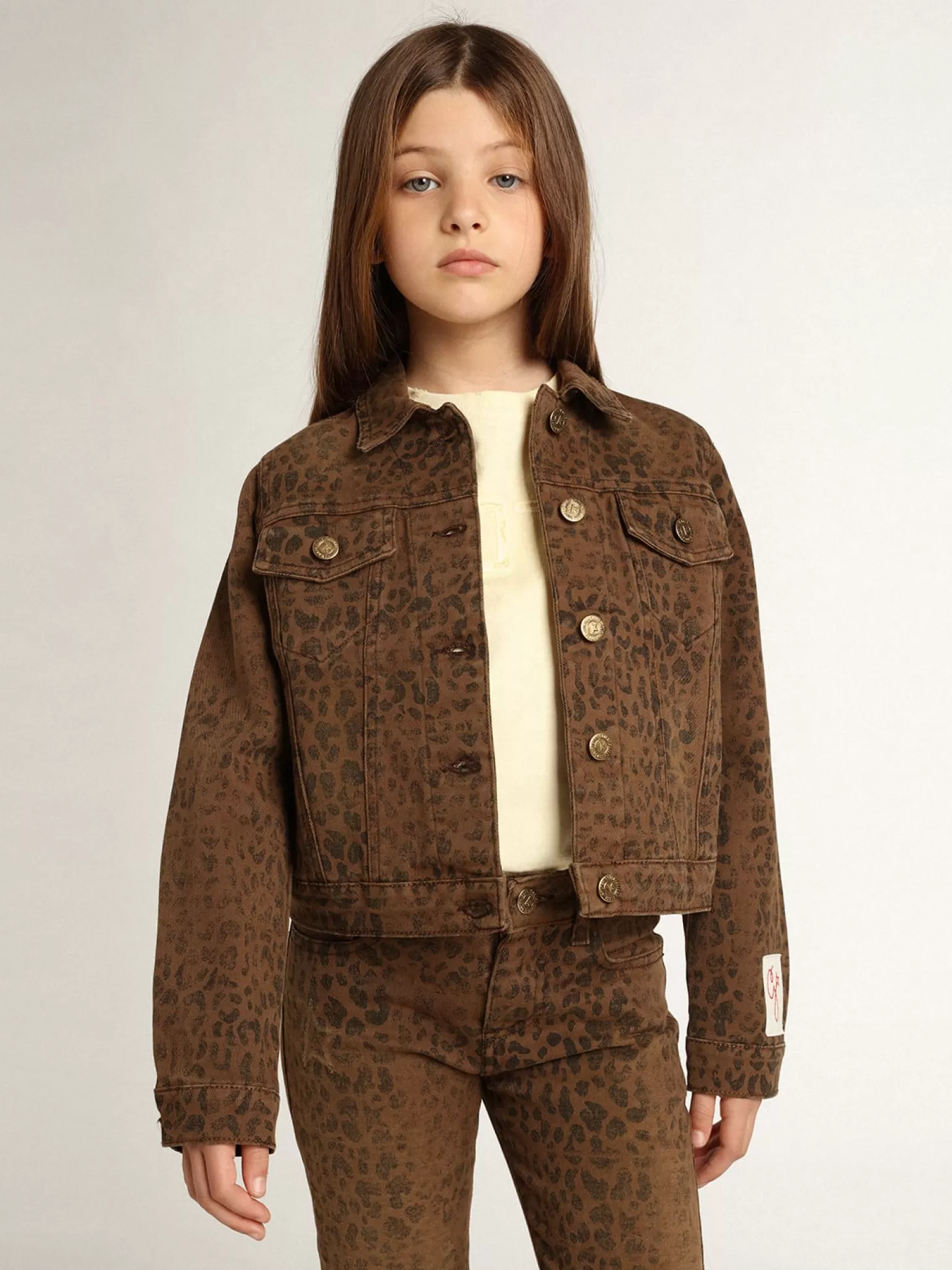 Discount Jaqueta de algodão infantil feminina com estampa animal print jacquard Roupas de cima (4-12 years)