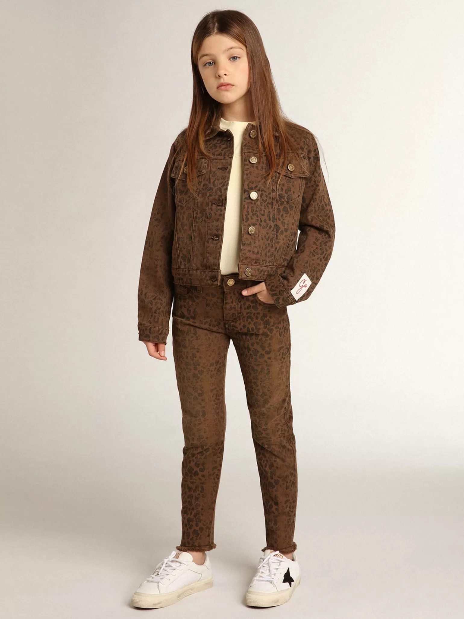 Discount Jaqueta de algodão infantil feminina com estampa animal print jacquard Roupas de cima (4-12 years)