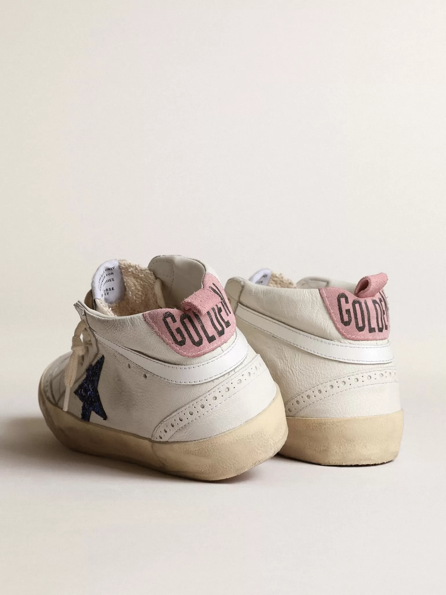 Outlet Mid Star com estrela de glitter azul e talão de suede rosa MULHER Mid Star