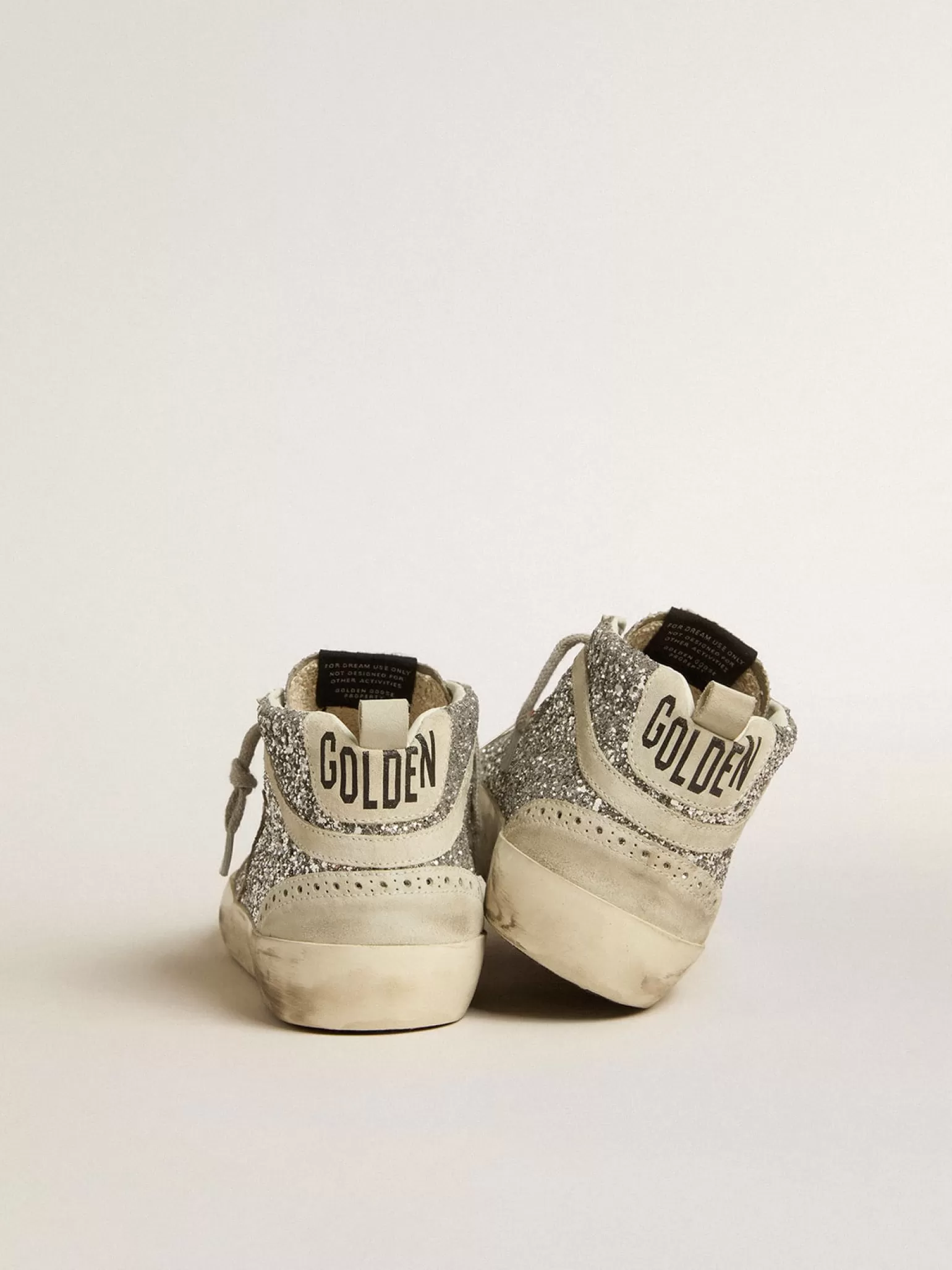 Discount Mid Star de glitter prateado com estrela e lista de suede gelo MULHER Mid Star