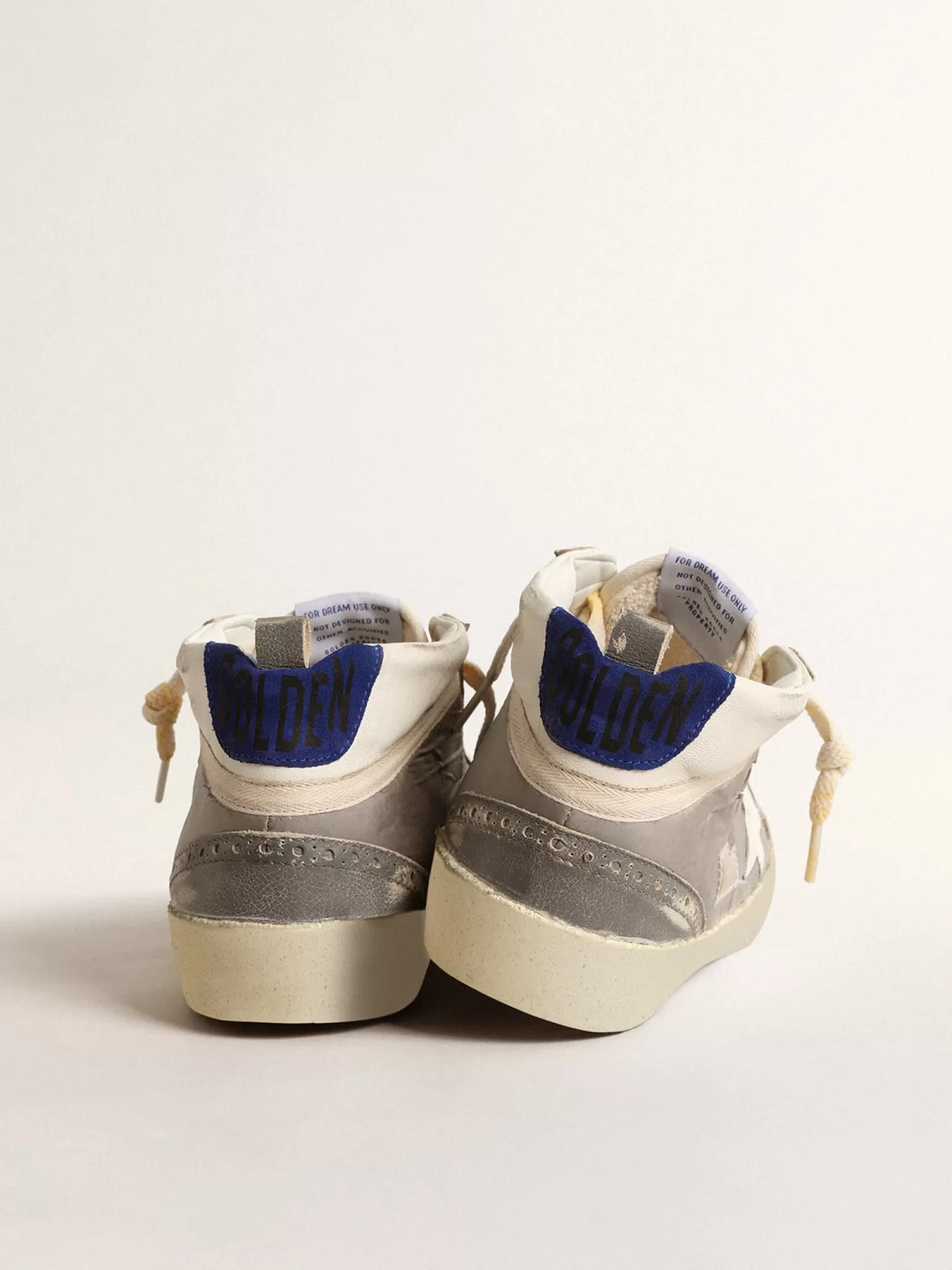 Flash Sale Mid Star de náilon cinza e napa com estrela de couro branco Mid Star