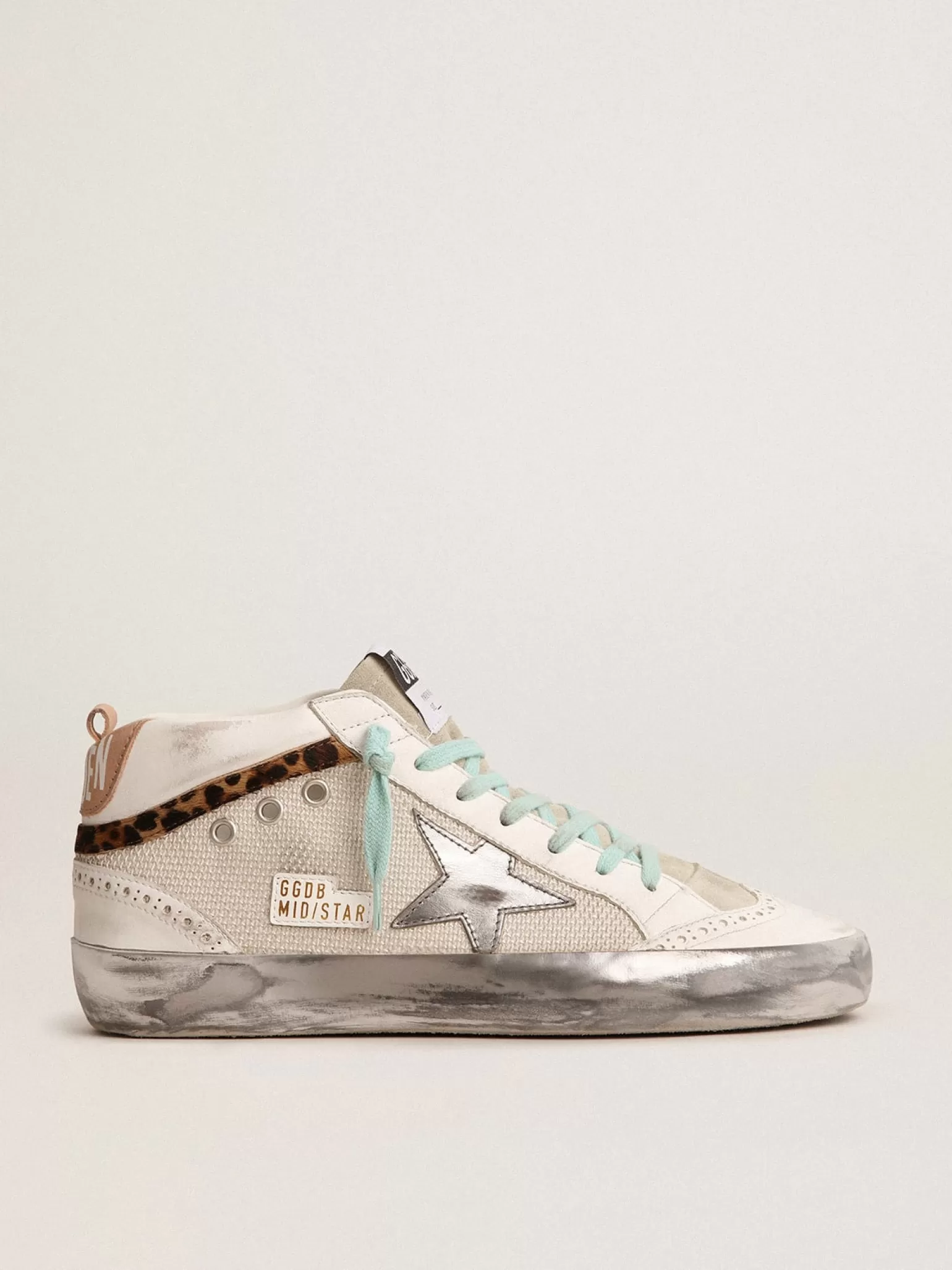 Shop Mid Star Feminino com estrela prateada e lista de couro cavalinho leopardo MULHER Mid Star