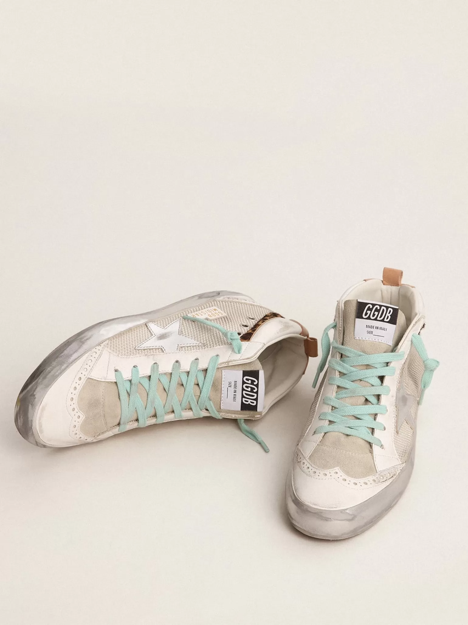 Shop Mid Star Feminino com estrela prateada e lista de couro cavalinho leopardo MULHER Mid Star