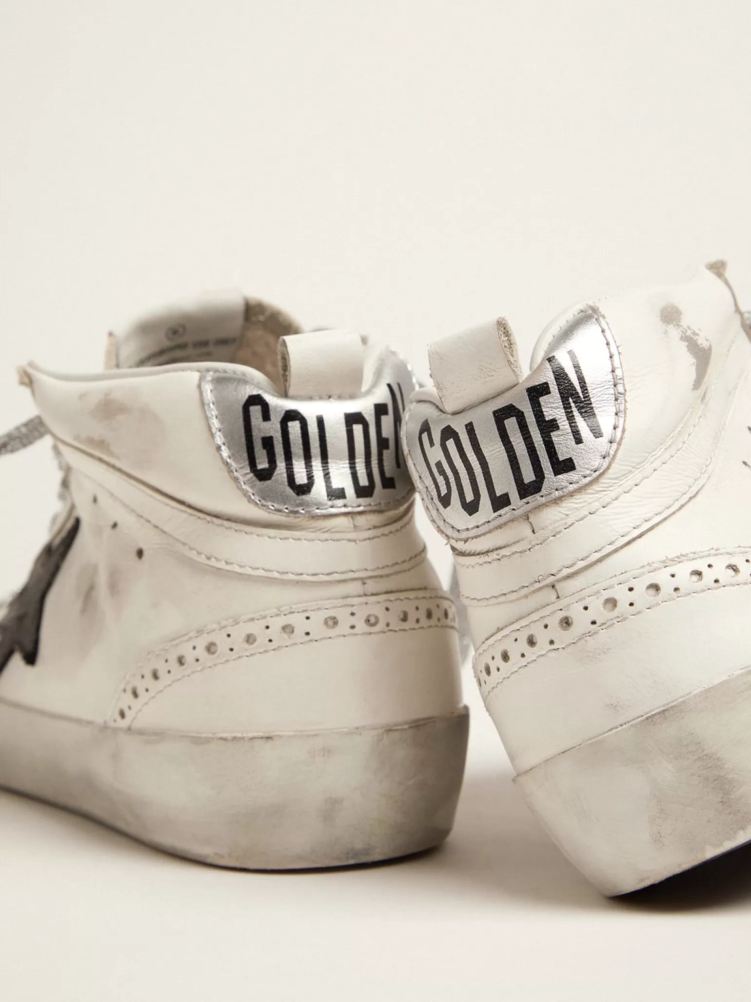 Clearance Mid Star feminino com talão metálico e cadarços de glitter MULHER Mid Star