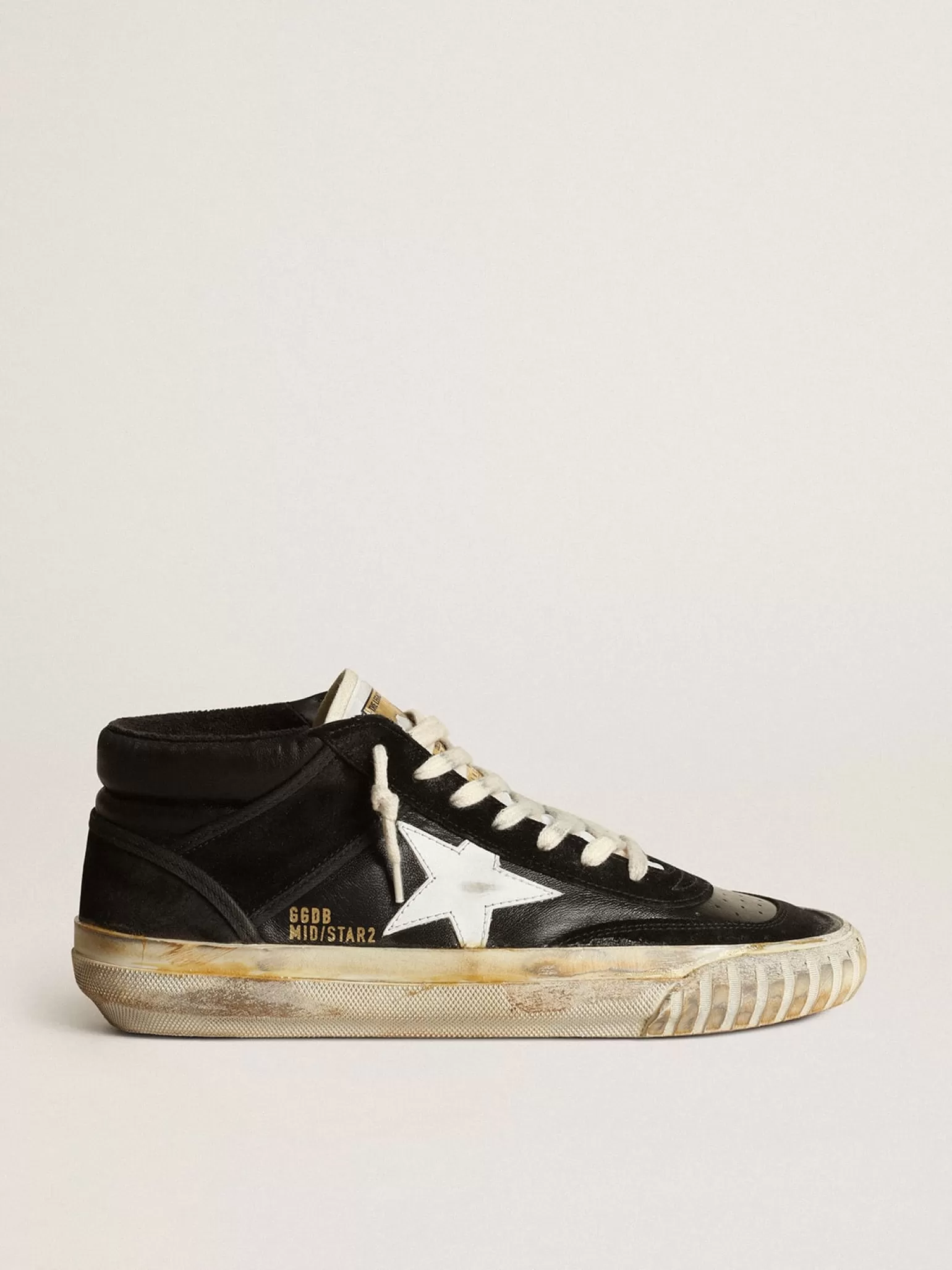 Sale Mid Star Feminino de napa e suede pretos com estrela branca MULHER Mid Star