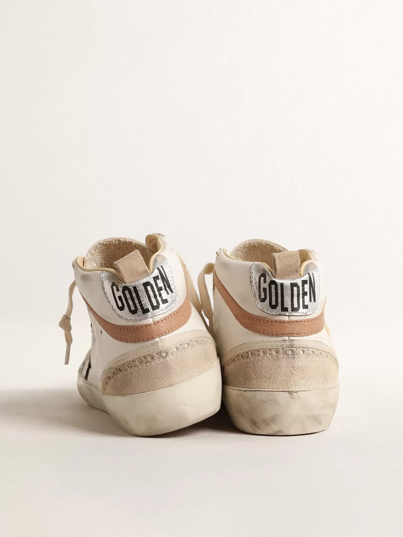 Cheap Mid Star LTD de napa com estrela de glitter e lista de couro nude MULHER Mid Star
