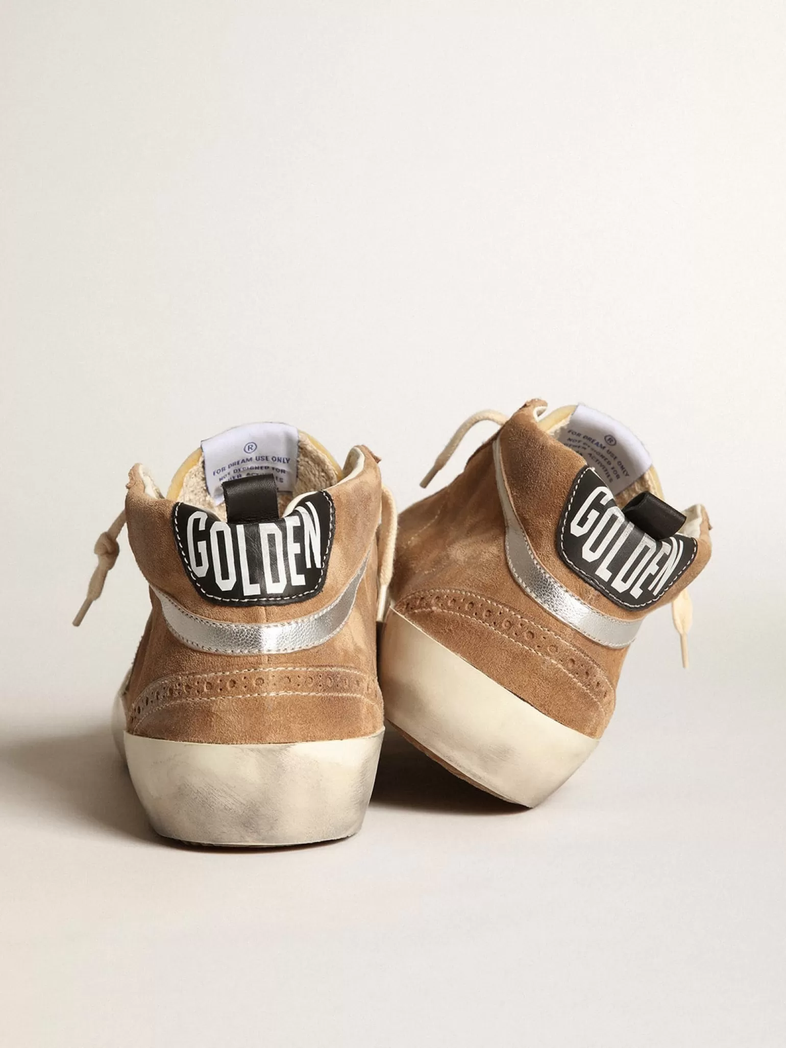 Hot Mid Star masculino de suede cor tabaco com estrela de couro branco Mid Star