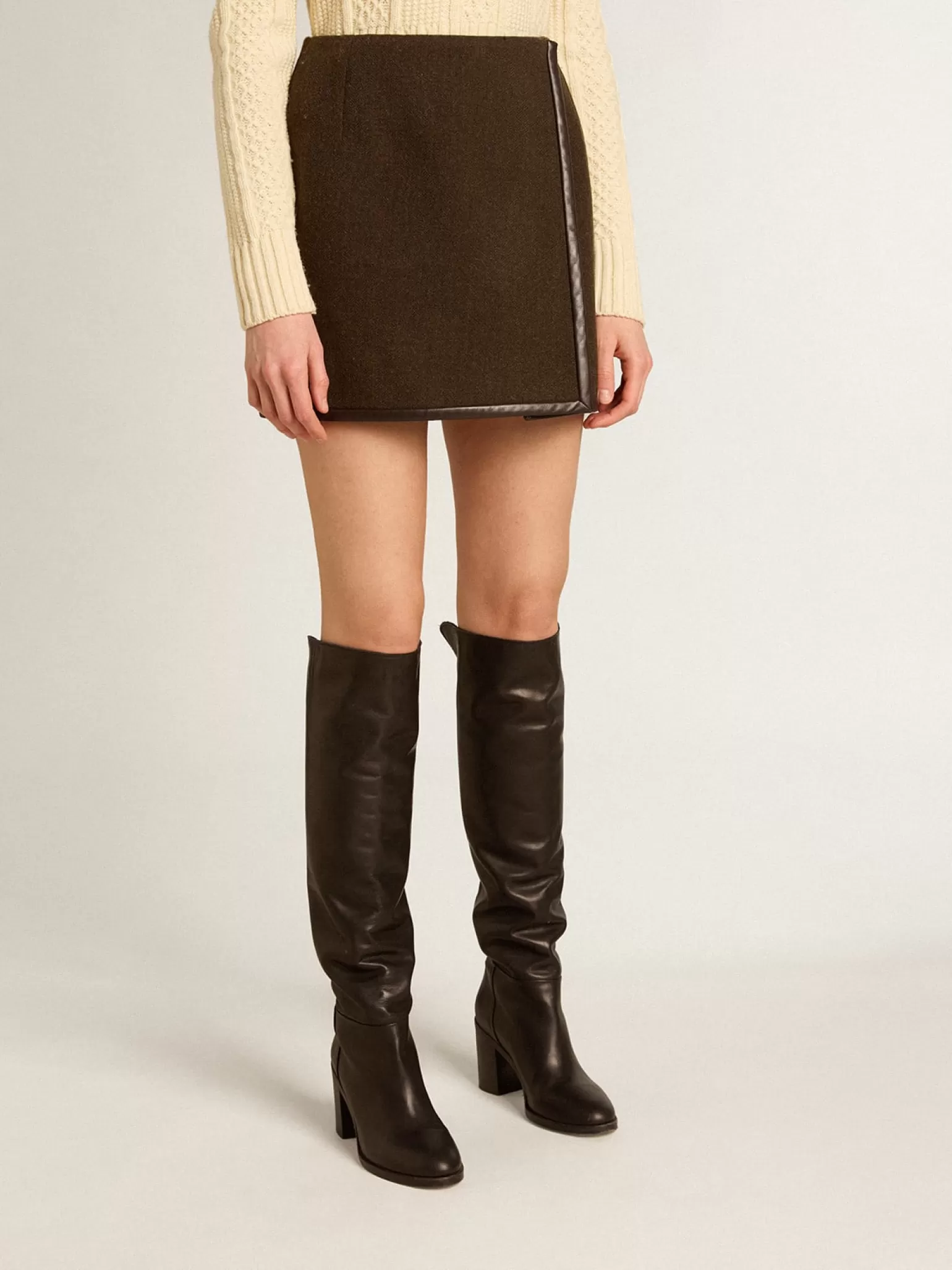Flash Sale Minissaia de lã cor de cortiça MULHER Saias e Shorts