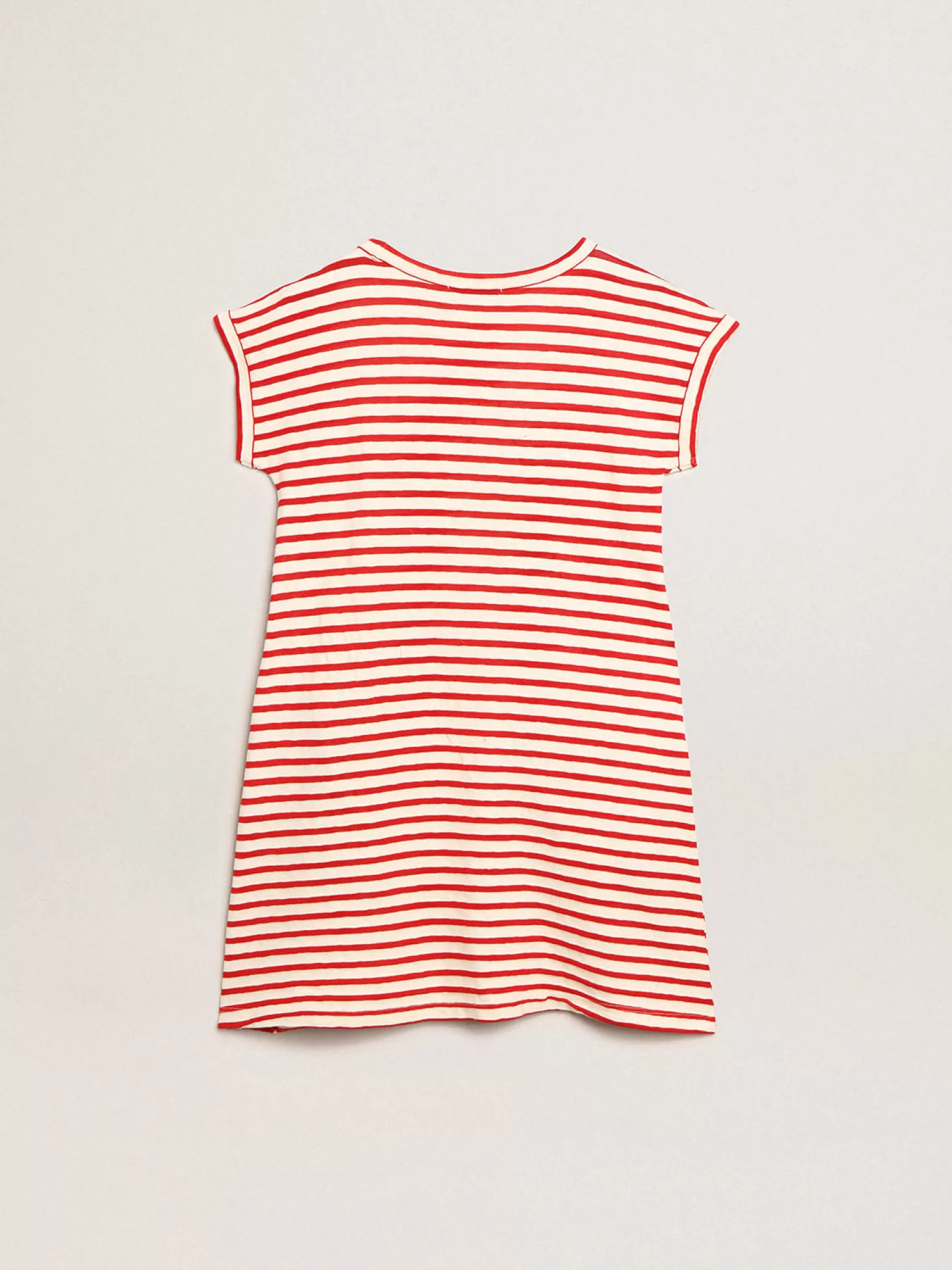 Flash Sale Minivestido com listras brancas e vermelhas e bordado na frente Roupas de cima (4-12 years)