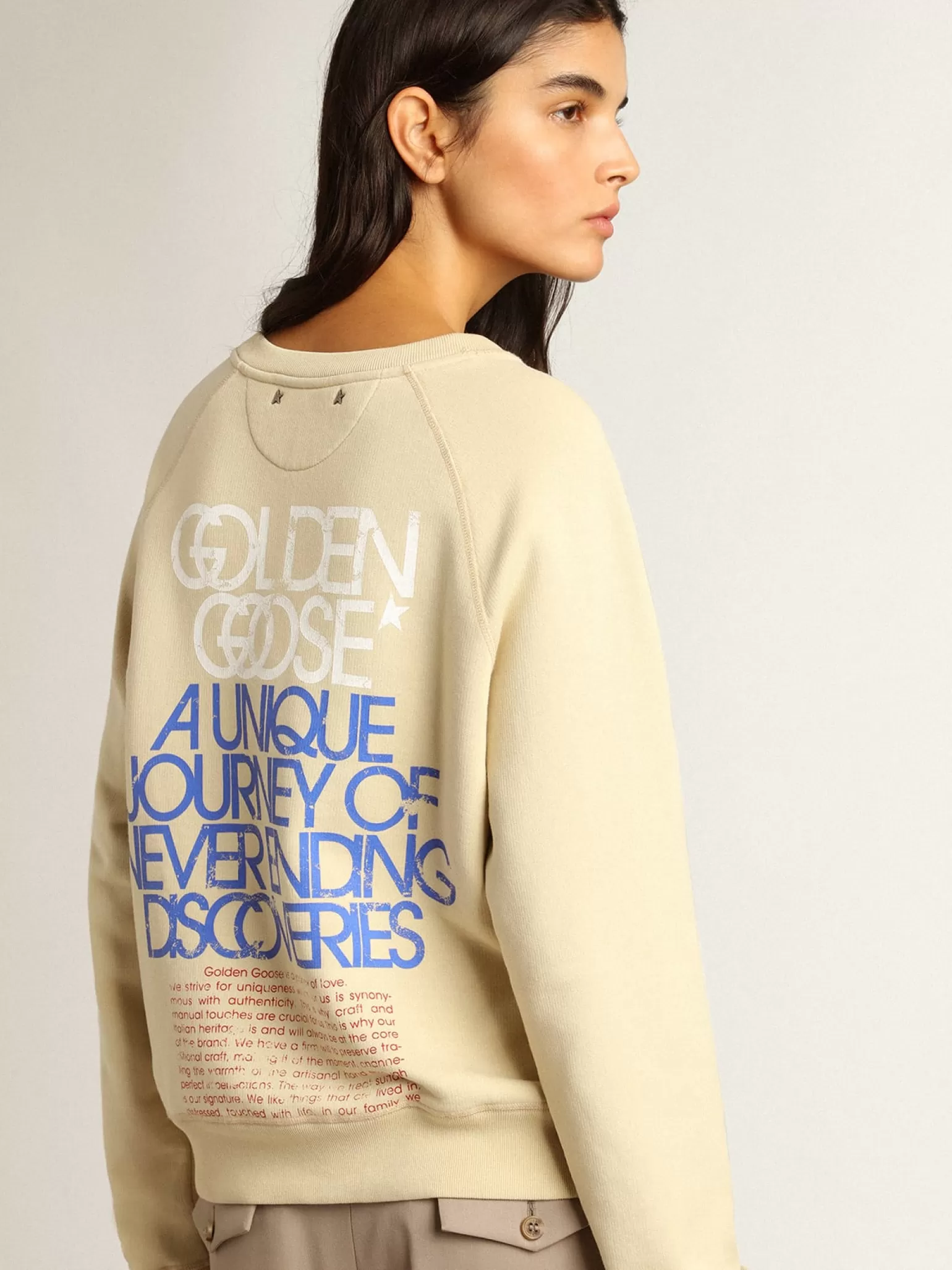 Sale Moletom cor de marzipã com frases nas costas MULHER Moletons