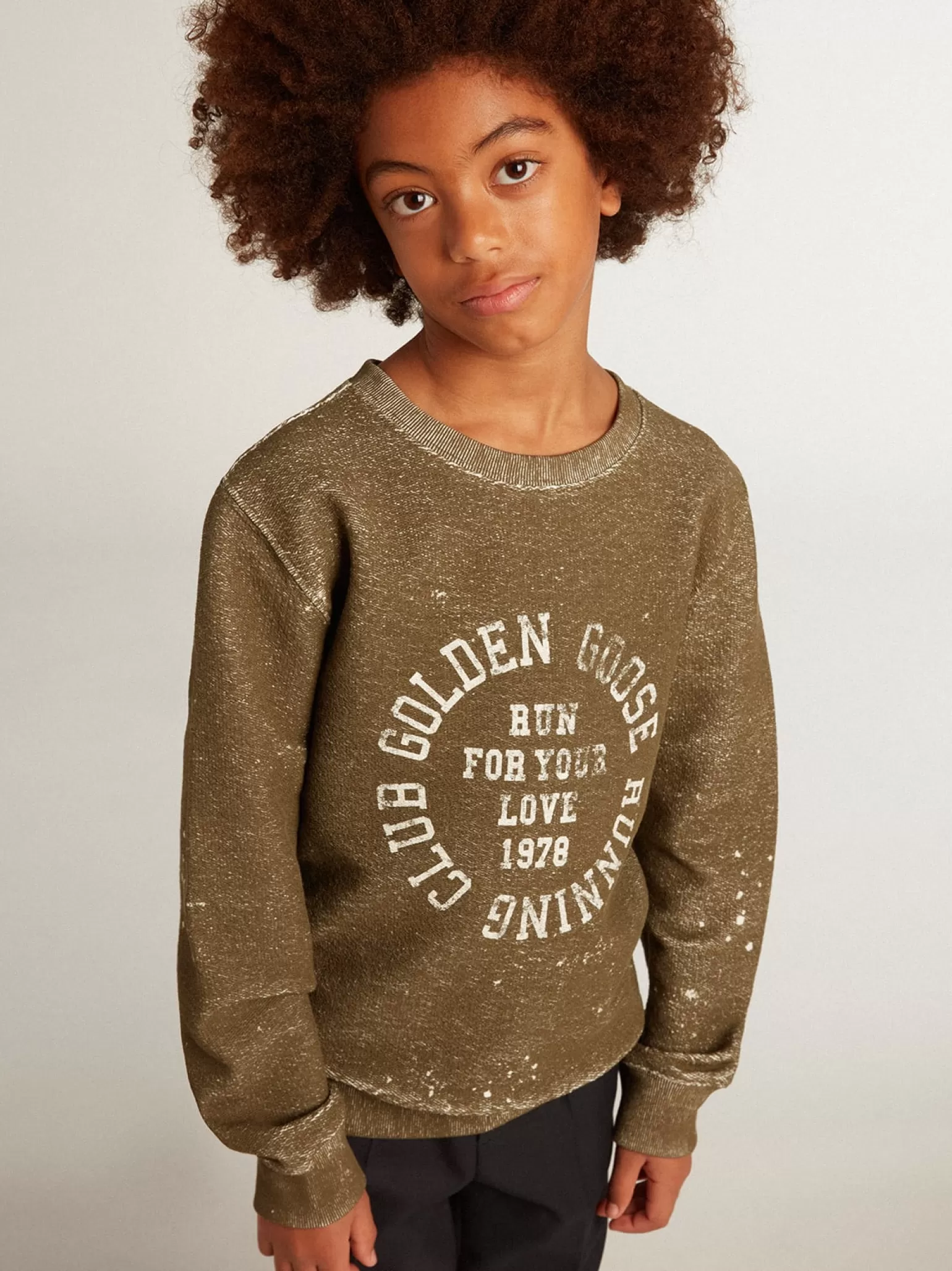 Hot Moletom infantil masculino de algodão cor de faia efeito vintage Roupas de cima (4-12 years)