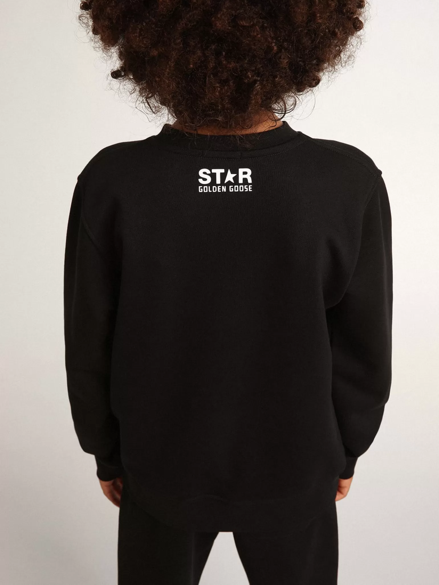 Store Moletom infantil masculino preto com maxi estrela branca na frente Roupas de cima (4-12 years) | Roupas de cima (4-12 years)