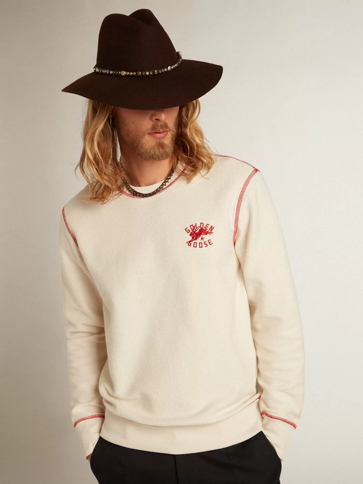 Cheap Moletom Masculino na cor branco heritage com logo CNY Moletons