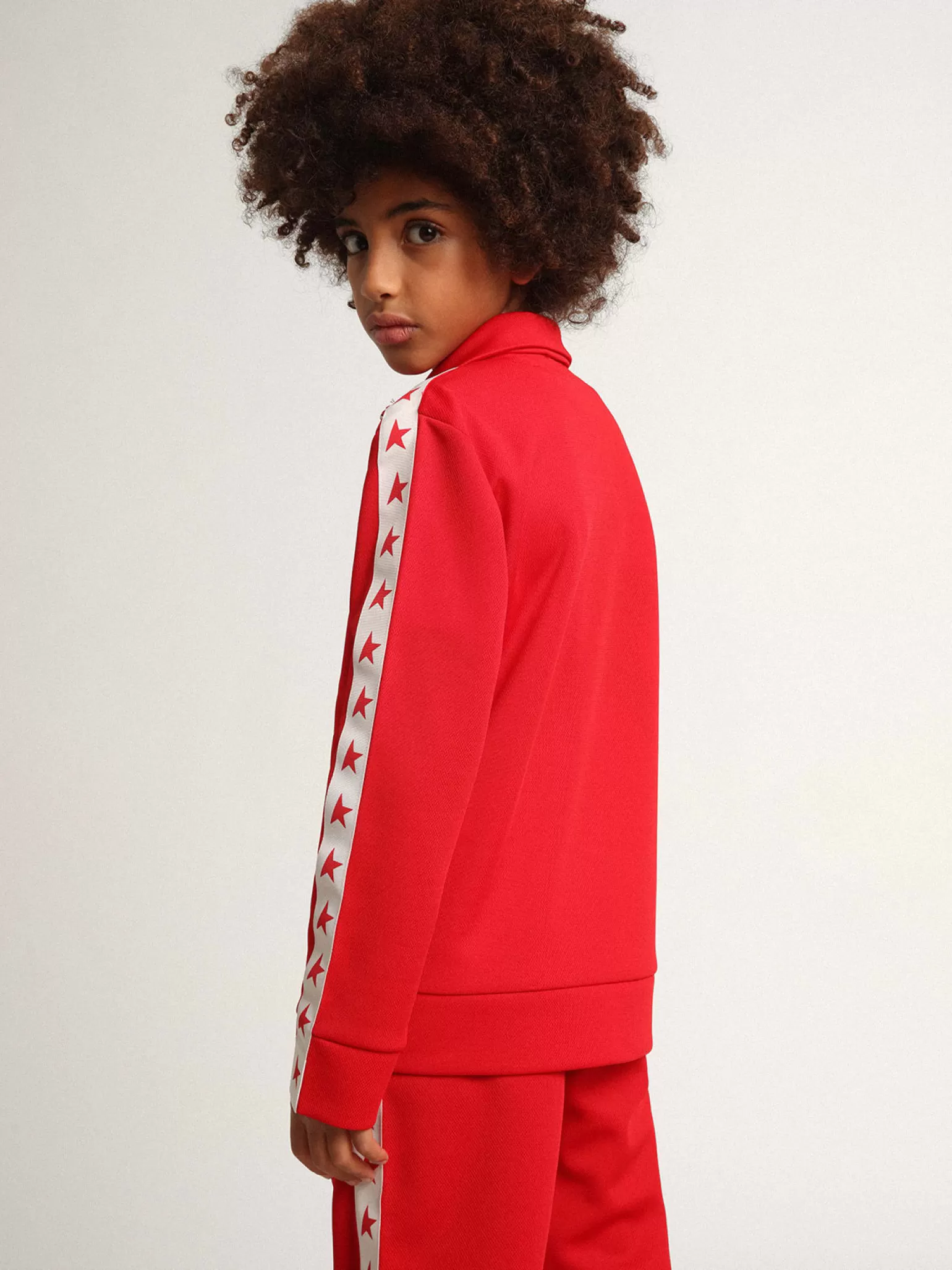 Discount Moletom vermelho com zíper, listras brancas e estrelas vermelhas Roupas de cima (4-12 years) | Roupas de cima (4-12 years)