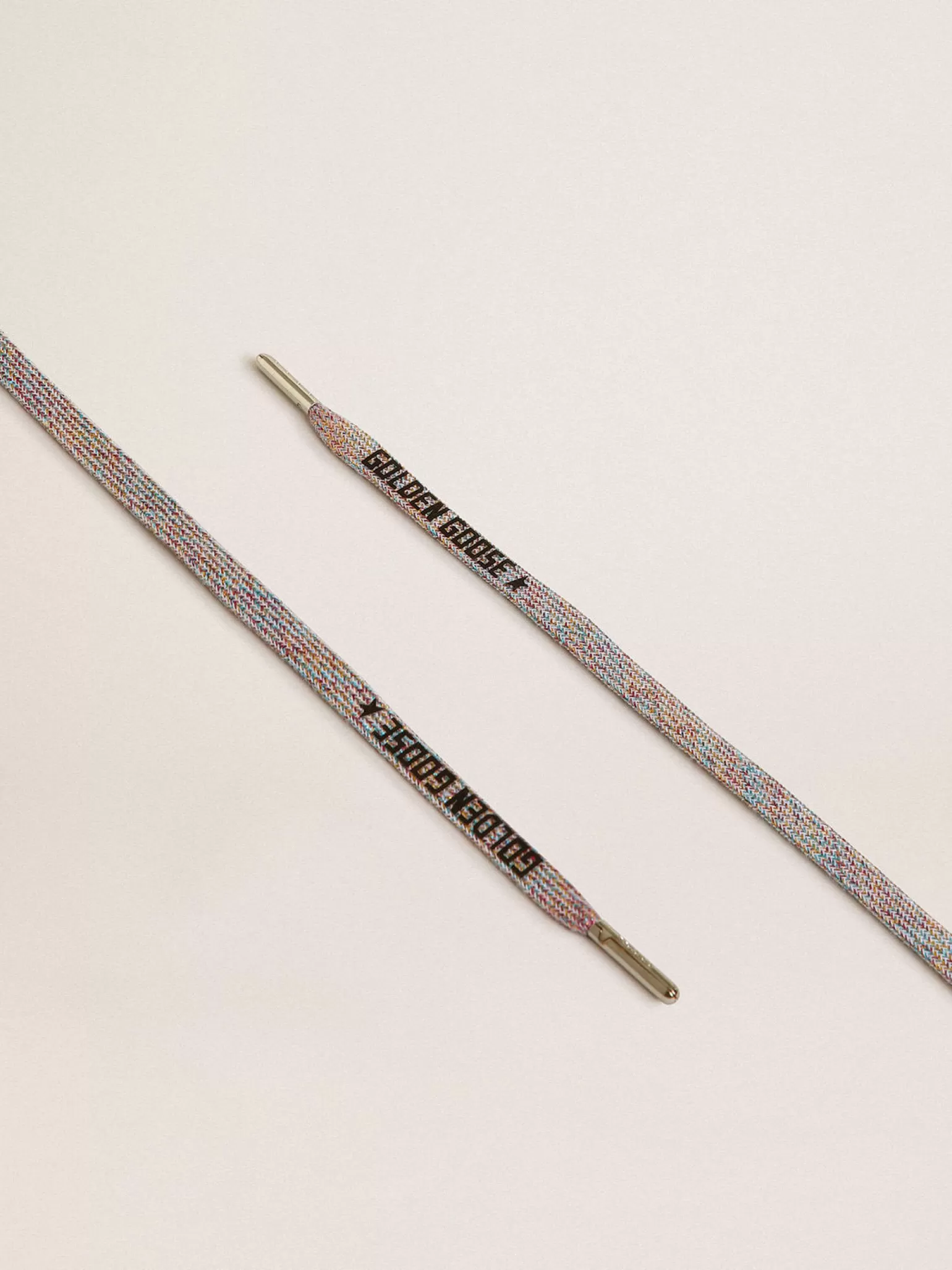 Store Lurex laces with contrasting black logo MULHER Cadarços | Cadarços