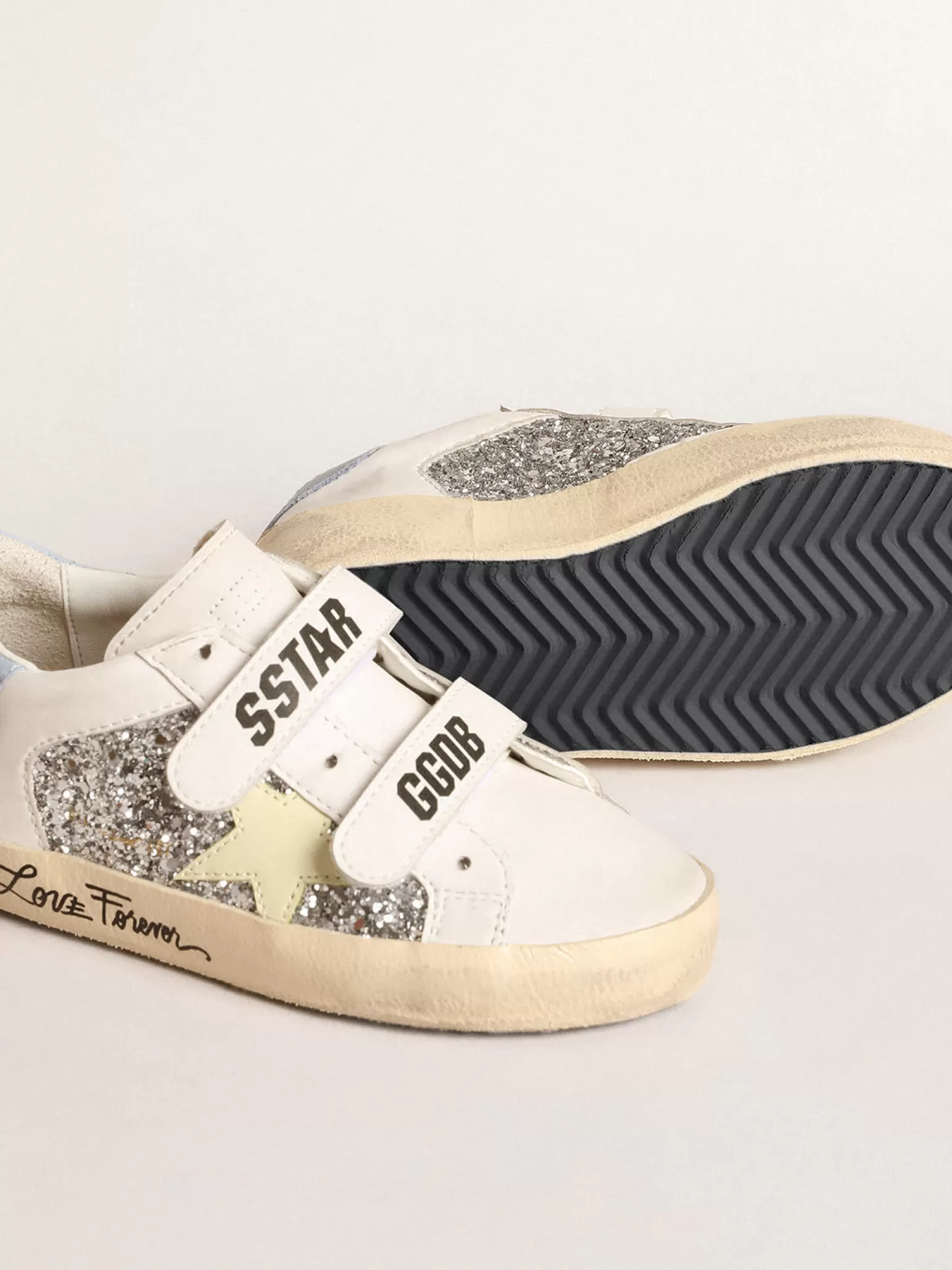 Store Old School Junior base vegetal com estrela amarela e inserções de glitter Meninas pequenas (1-3 anos)