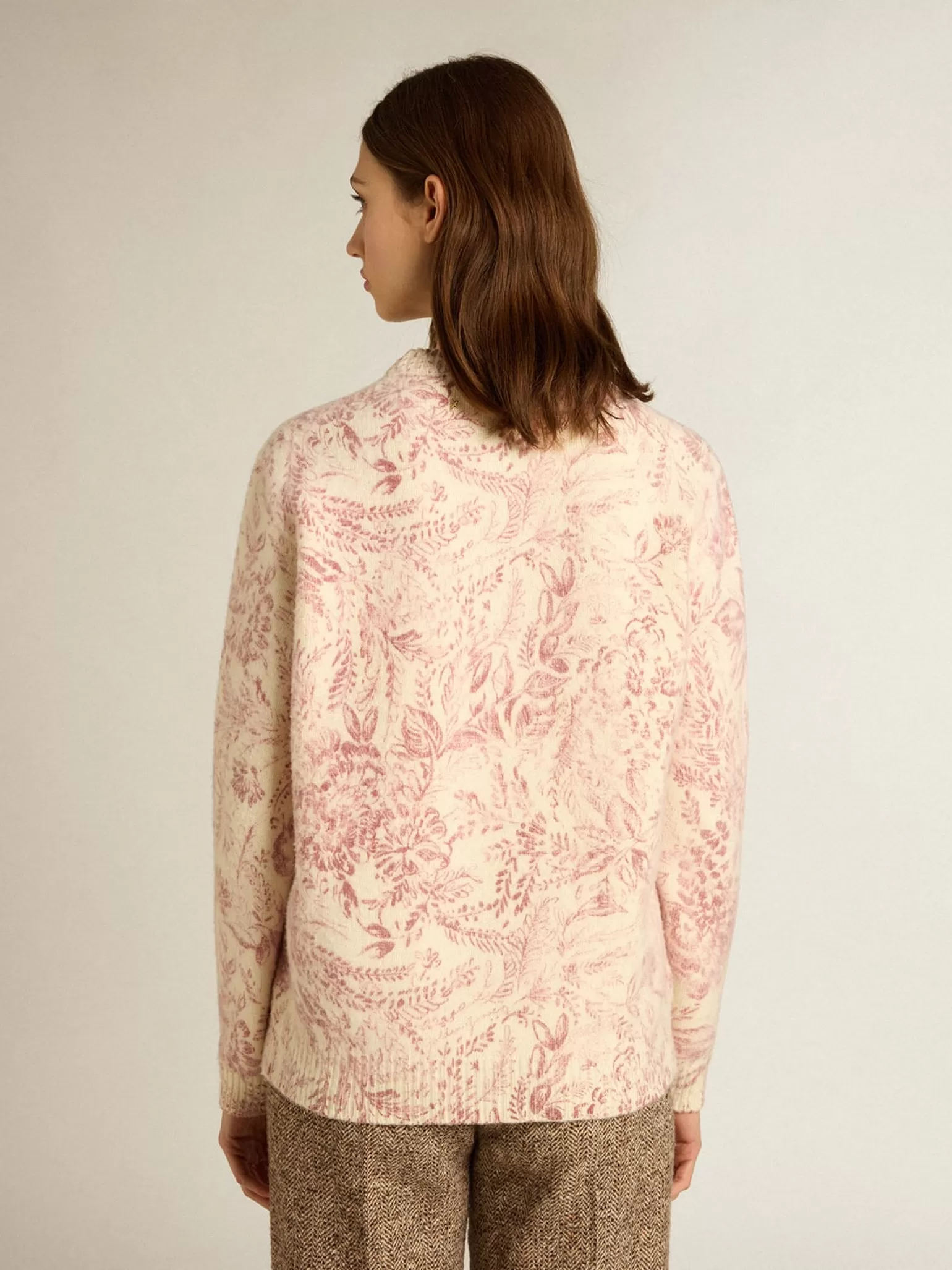 Cheap Pulôver de gola redonda feminino de lã com estampa toile de jouy all over MULHER Malhas