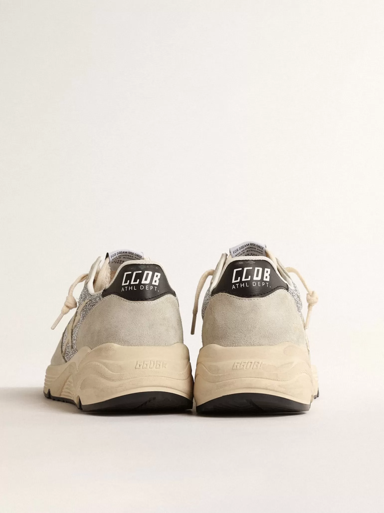Fashion Running Sole com cristais Swarovski e suede com estrela marfim MULHER Running Sole