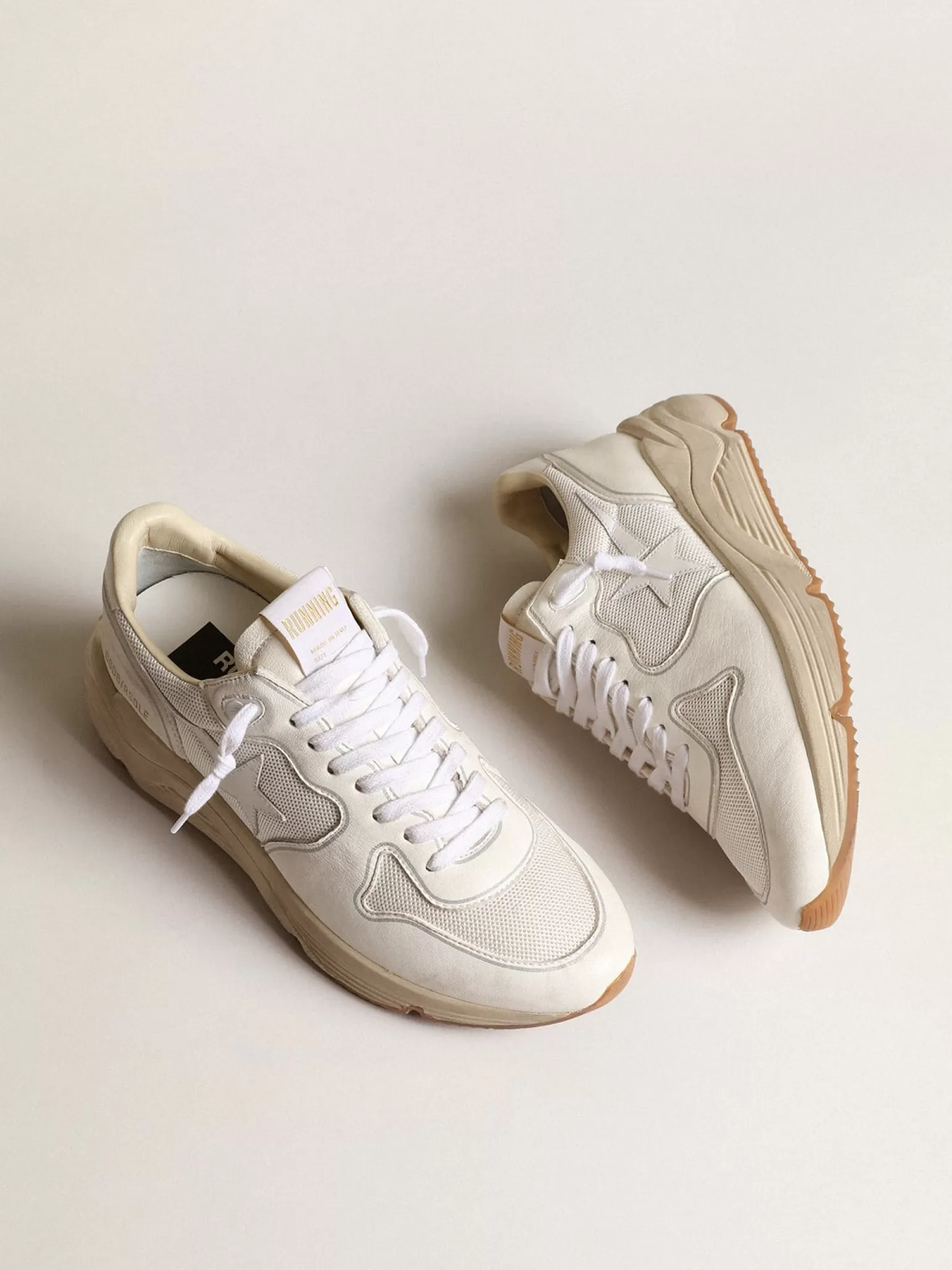Best Running Sole feminino em tela e napa branca MULHER Running Sole