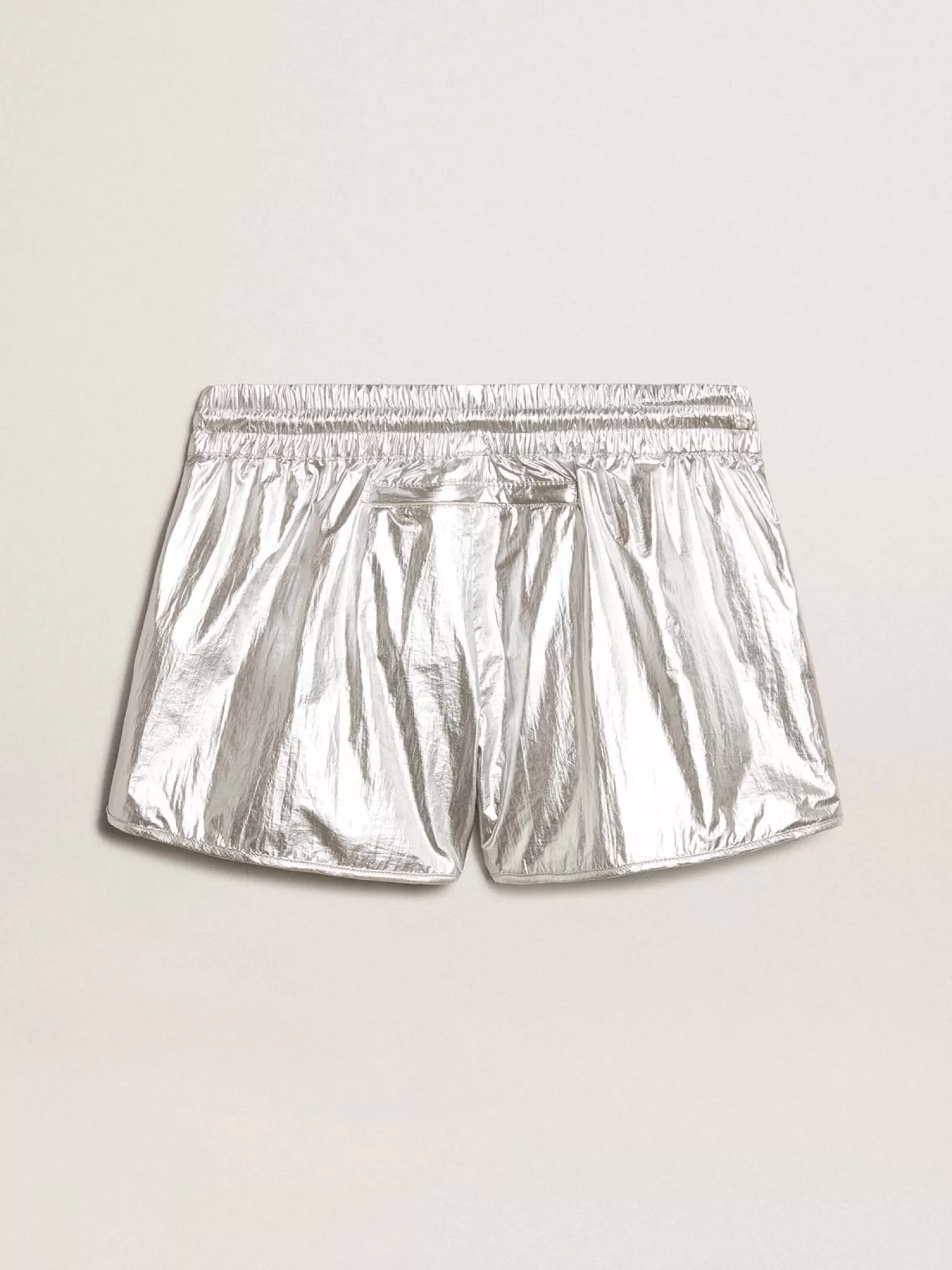 Best Short de corrida feminino de tecido prateado MULHER Saias e Shorts