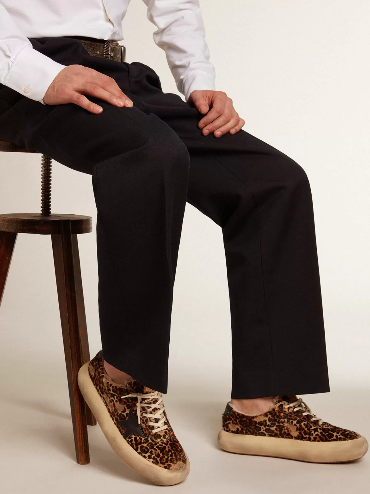 Cheap Space-Star masculino de cavalinho animal print e forro de shearling Space-Star