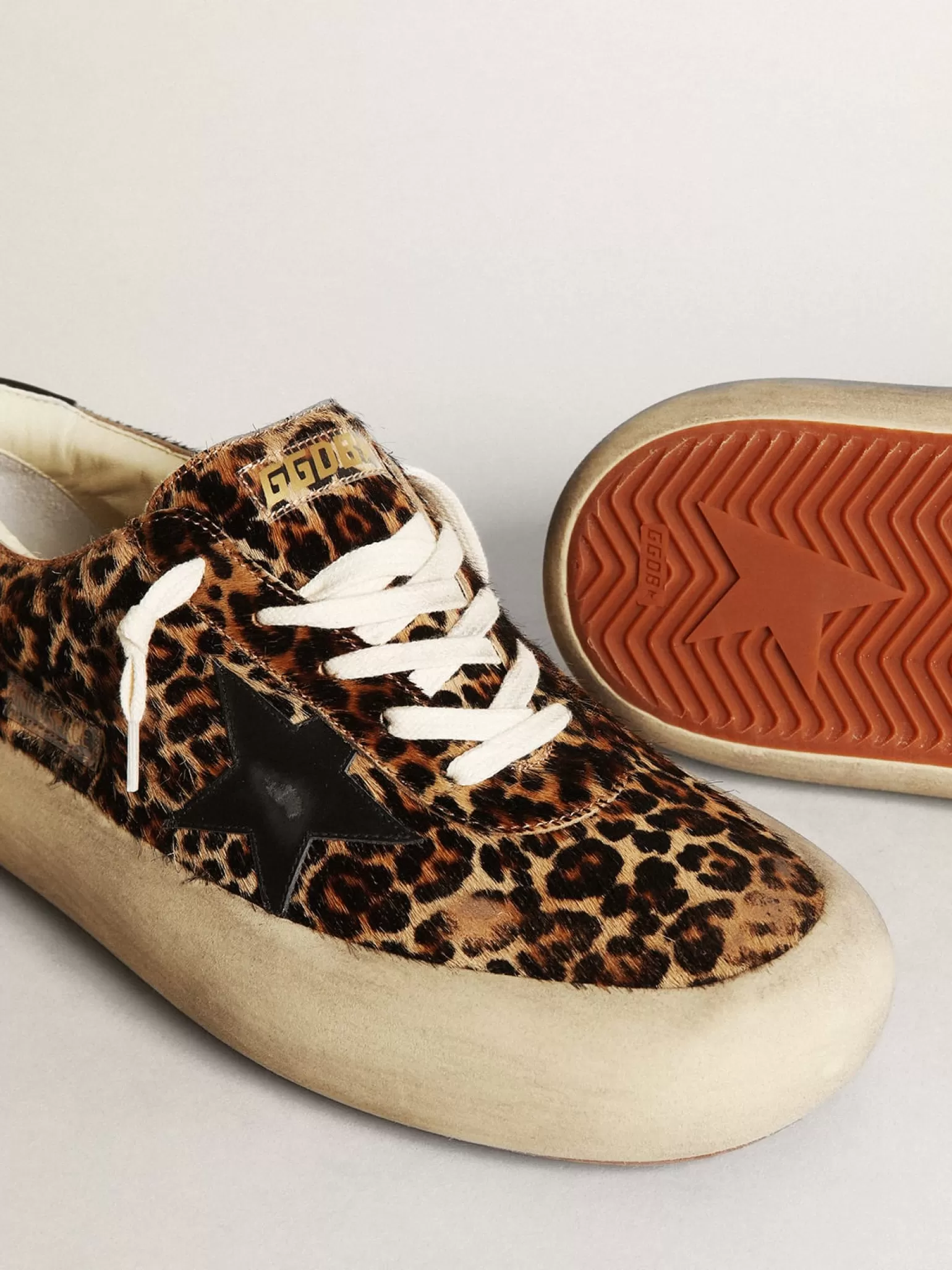 Online Space-Star masculino de cavalinho leopardo com estrela e talão pretos Space-Star