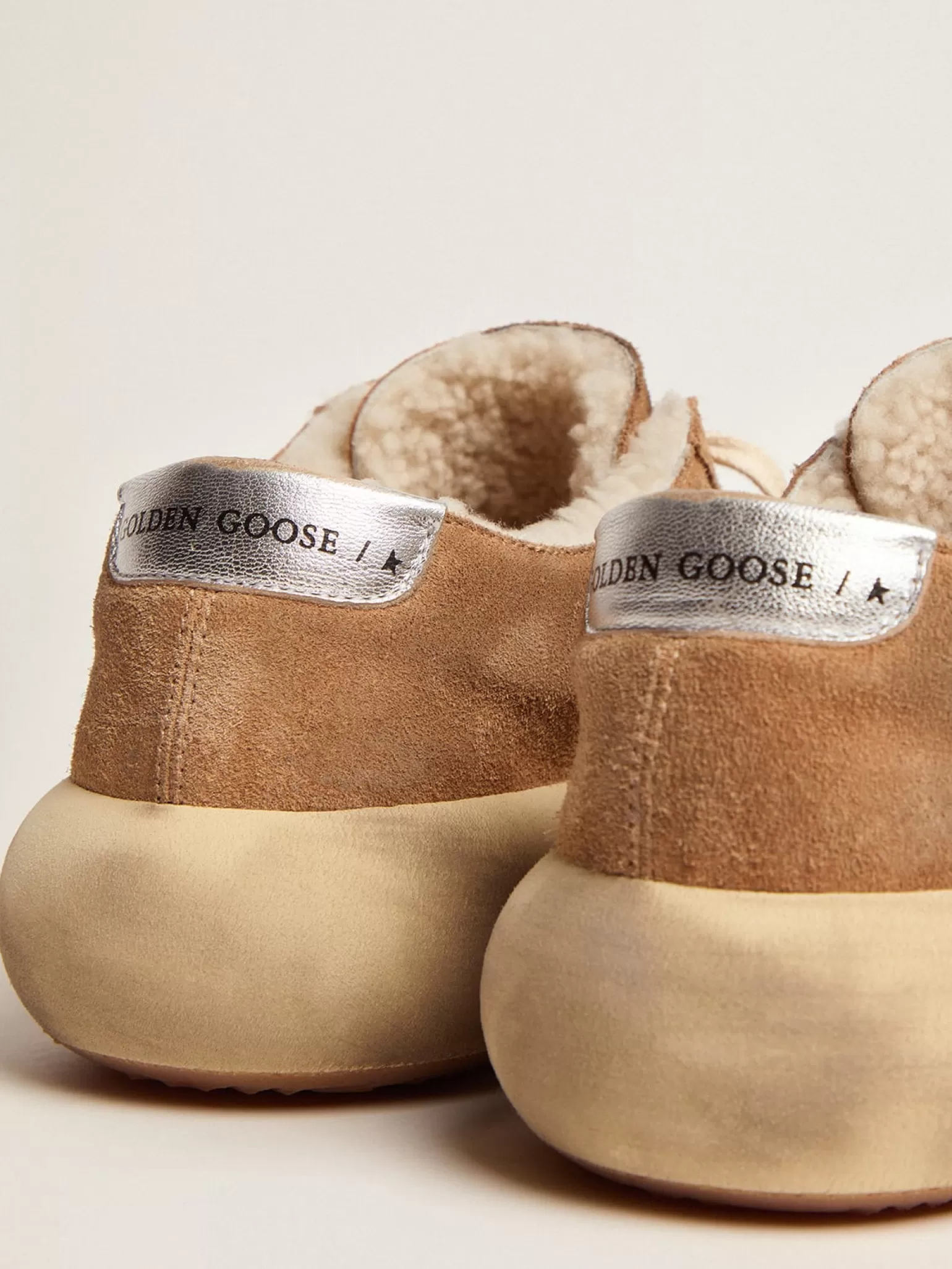 Fashion Space-Star masculino de suede cor tabaco e forro de shearling Space-Star