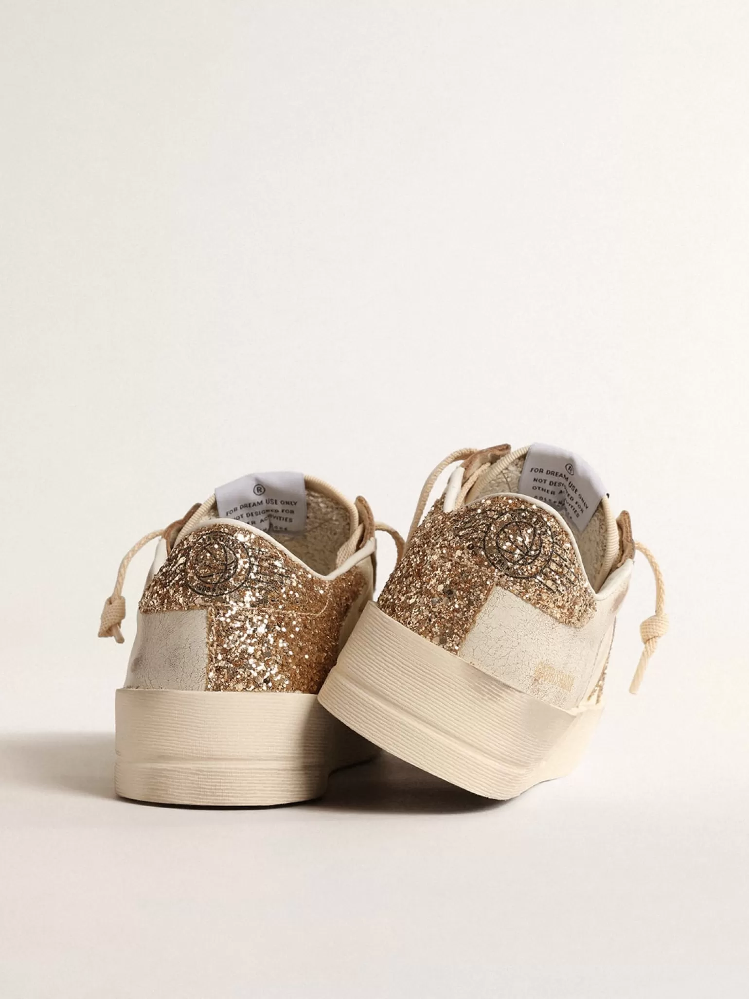 Discount Stardan de napa cor cru com estrela e talão de glitter dourado MULHER Beachwear | Stardan