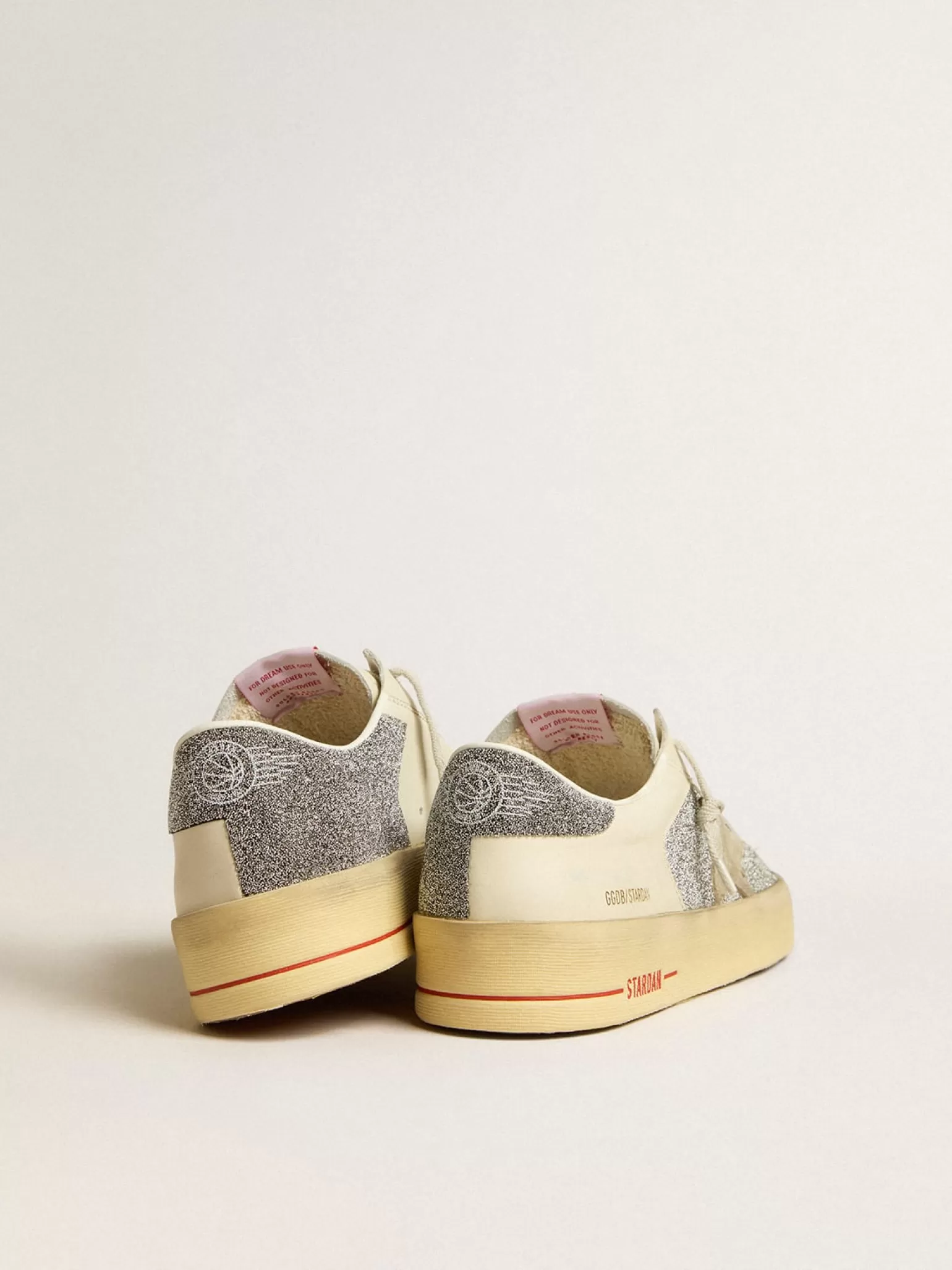 Sale Stardan Masculino de suede com estrela cor de areia e inserções de cristais prateados Stardan