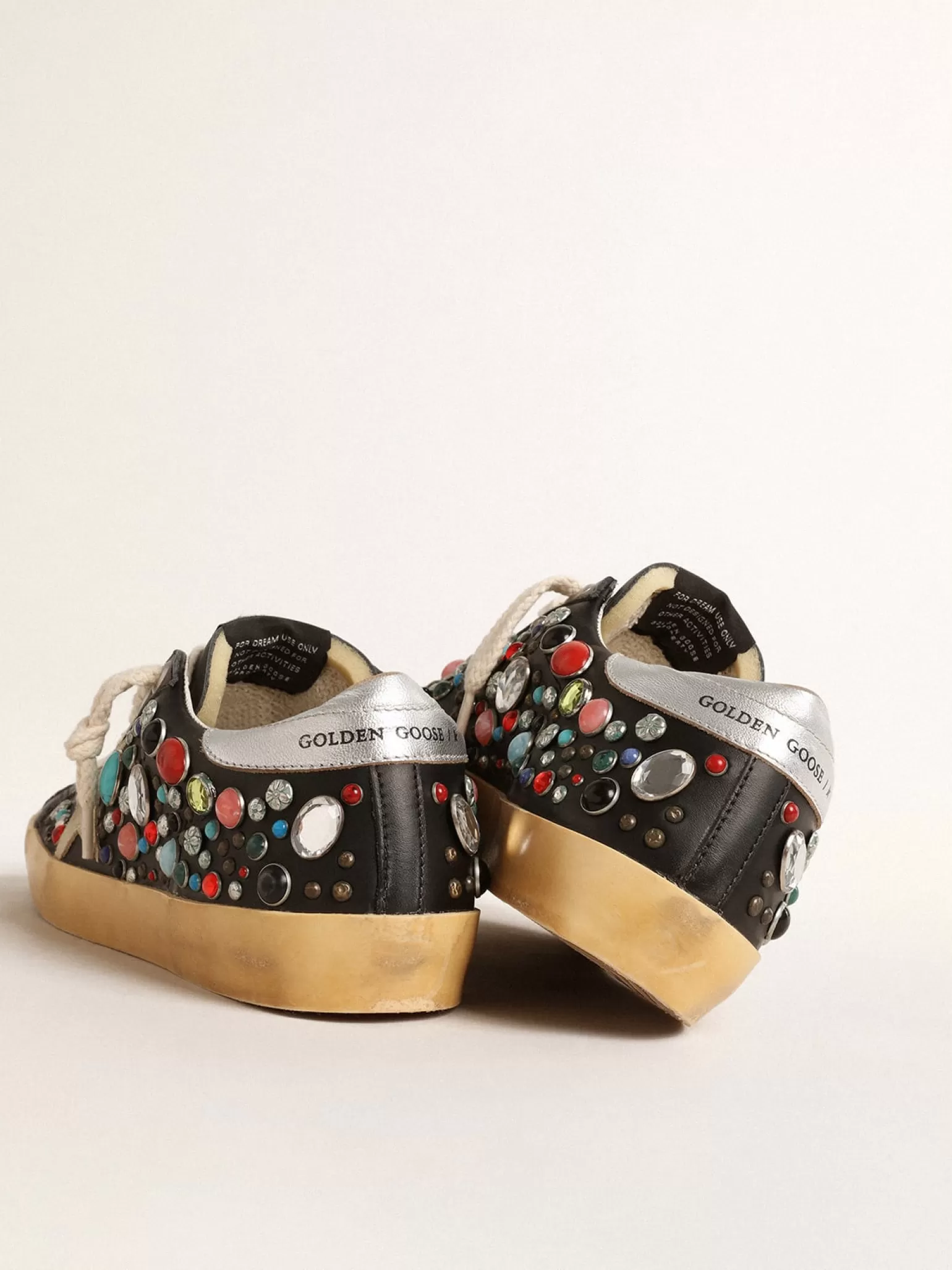 Clearance Super-Star com tachas coloridas e estrela de suede bege MULHER Super-Star