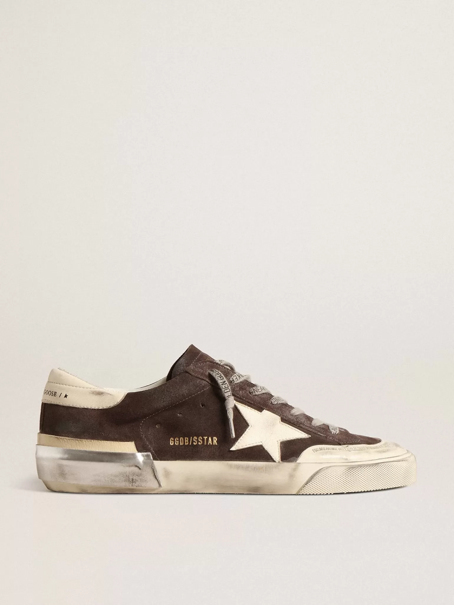 Cheap Super-Star de suede cinza com estrela e talão de napa cor cru Super-Star