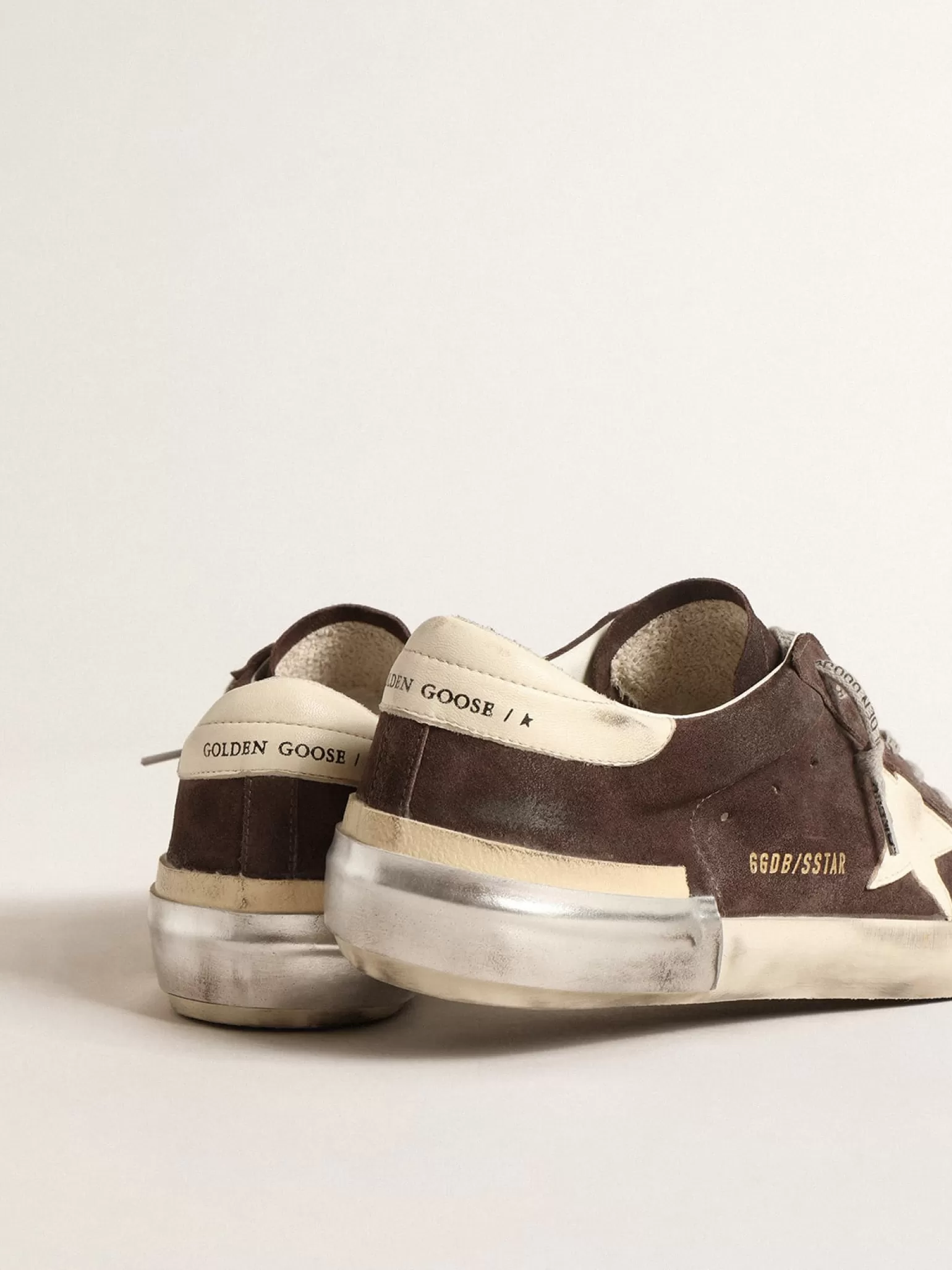 Cheap Super-Star de suede cinza com estrela e talão de napa cor cru Super-Star