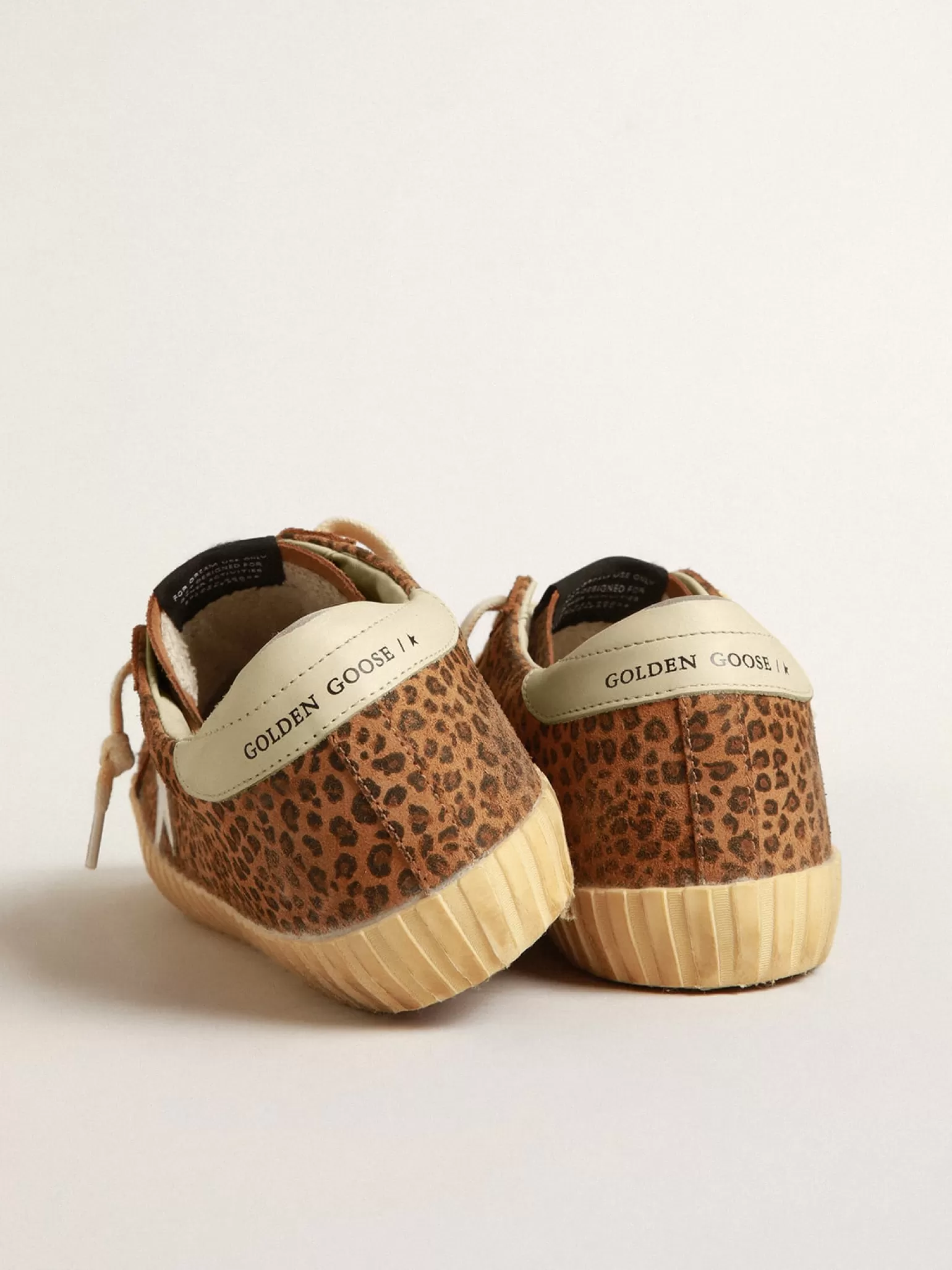 Hot Super-Star de suede, estampa de leopardo e estrela de couro creme MULHER Super-Star