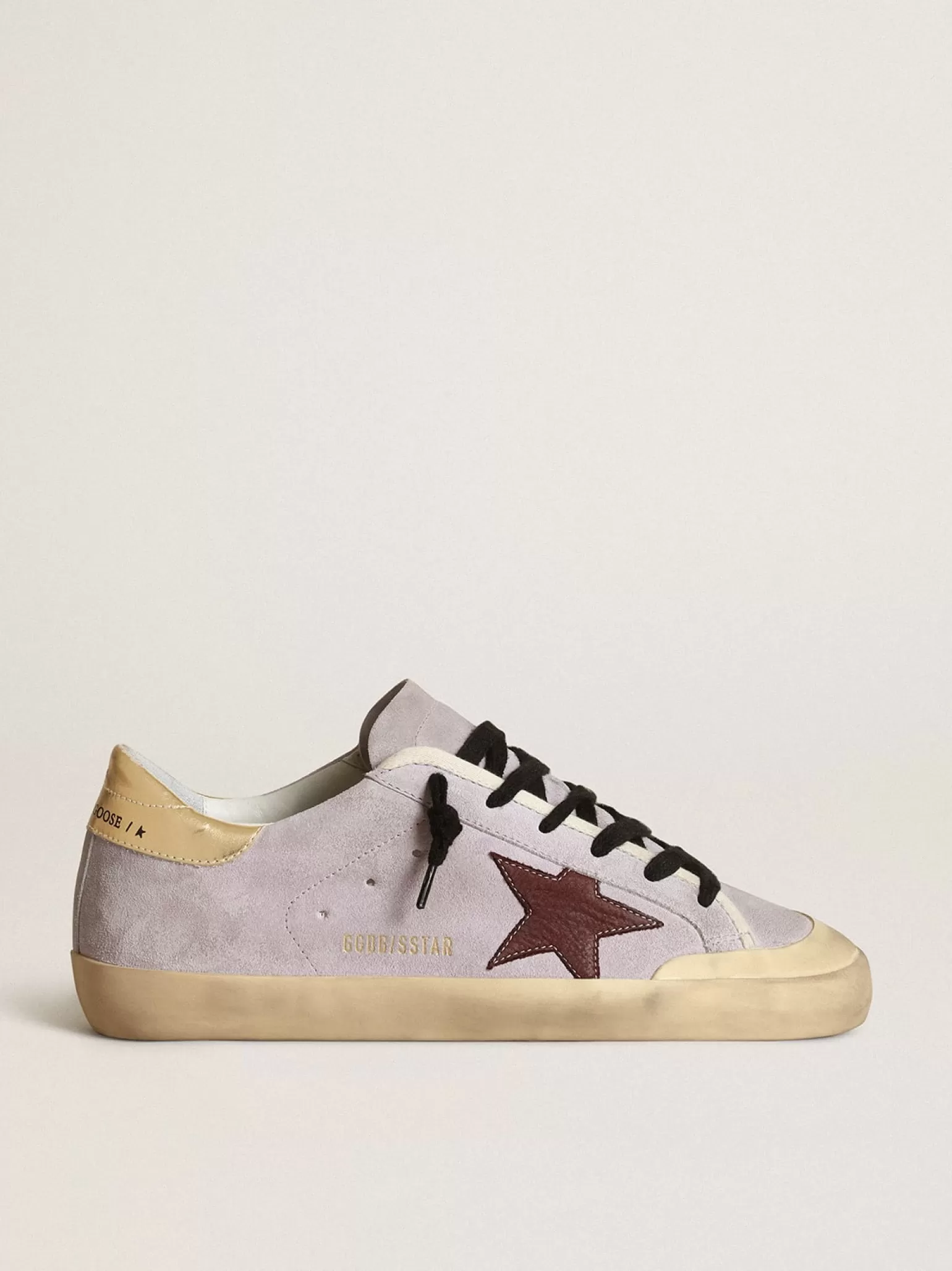 Clearance Super-Star de suede lilás com estrela marrom e talão dourado MULHER Super-Star